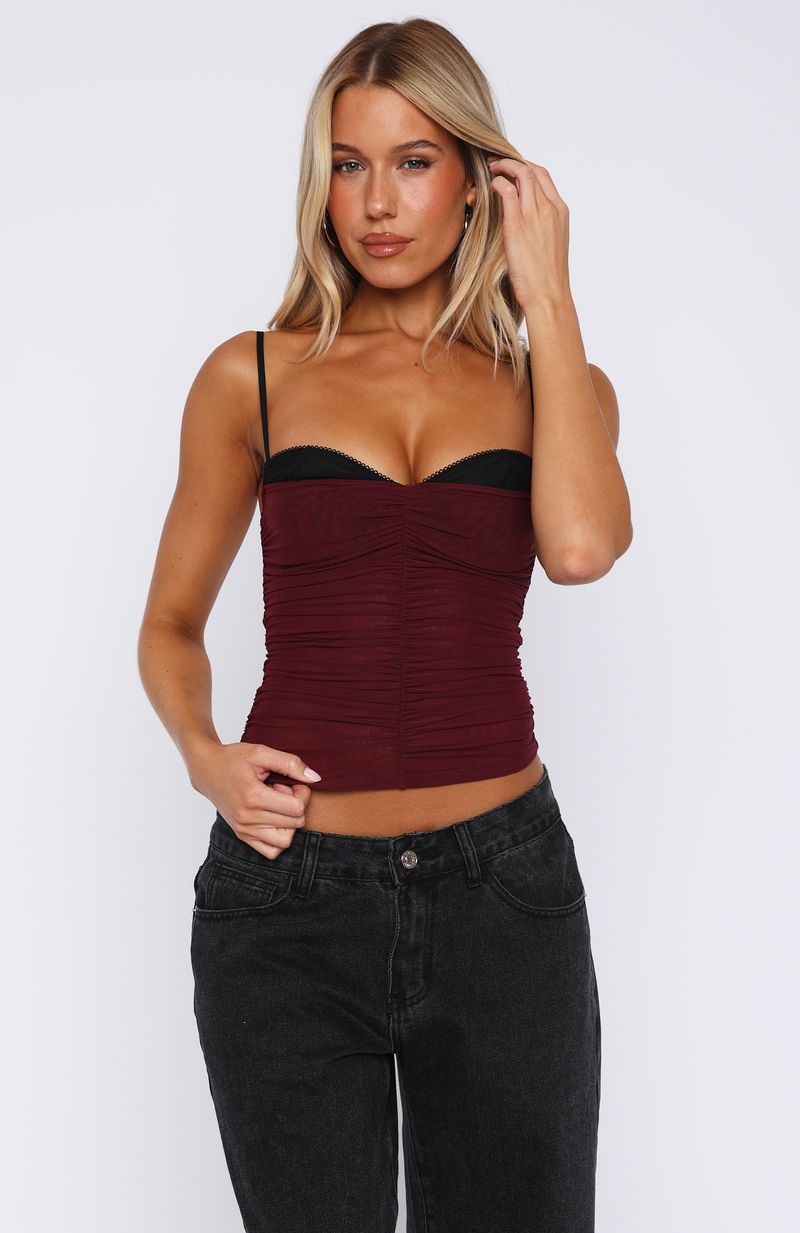 Remind Me Again Bustier Burgundy | White Fox Boutique US