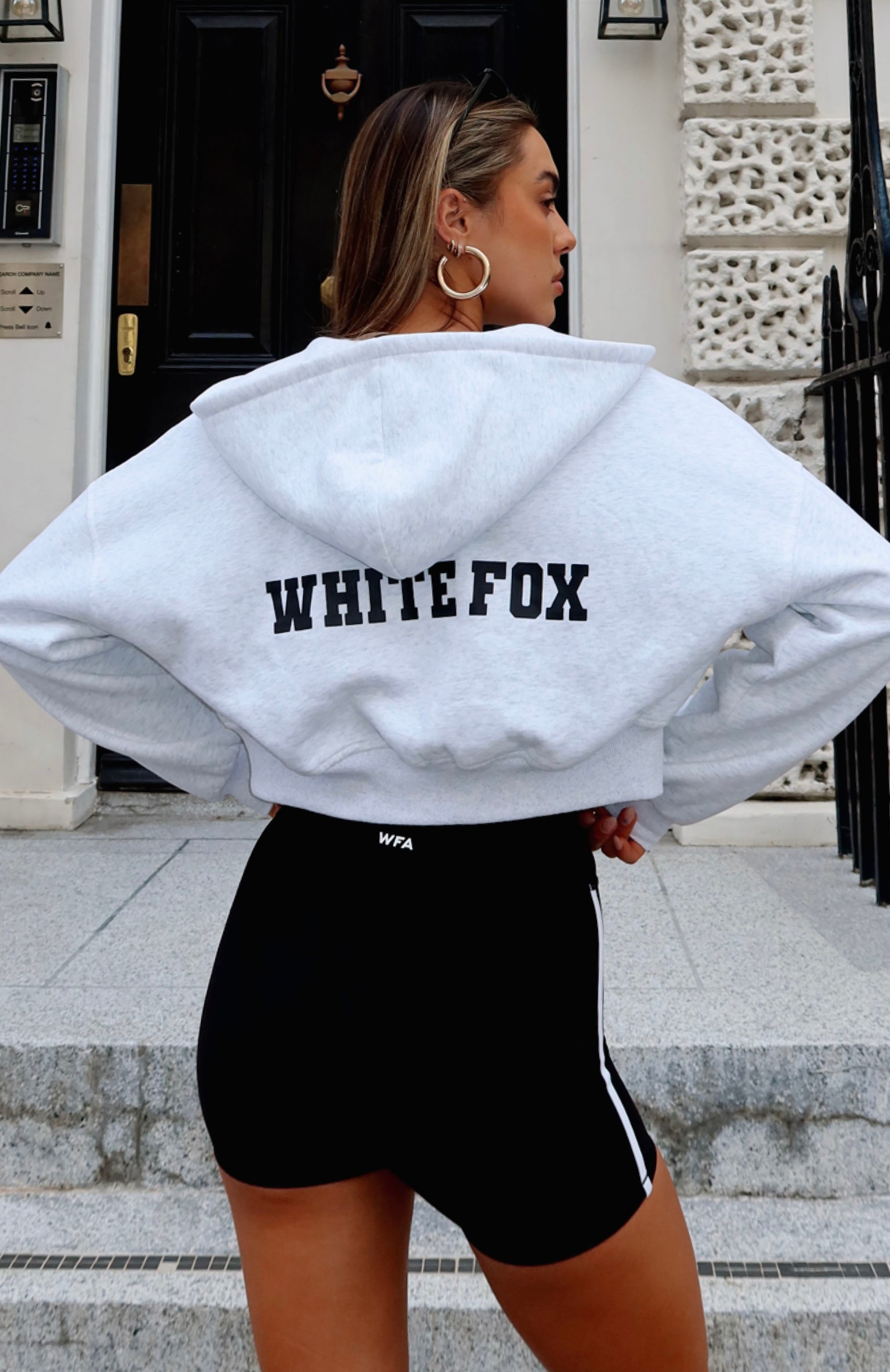 Stepping Out Cropped Hoodie Grey Marle | White Fox Boutique US
