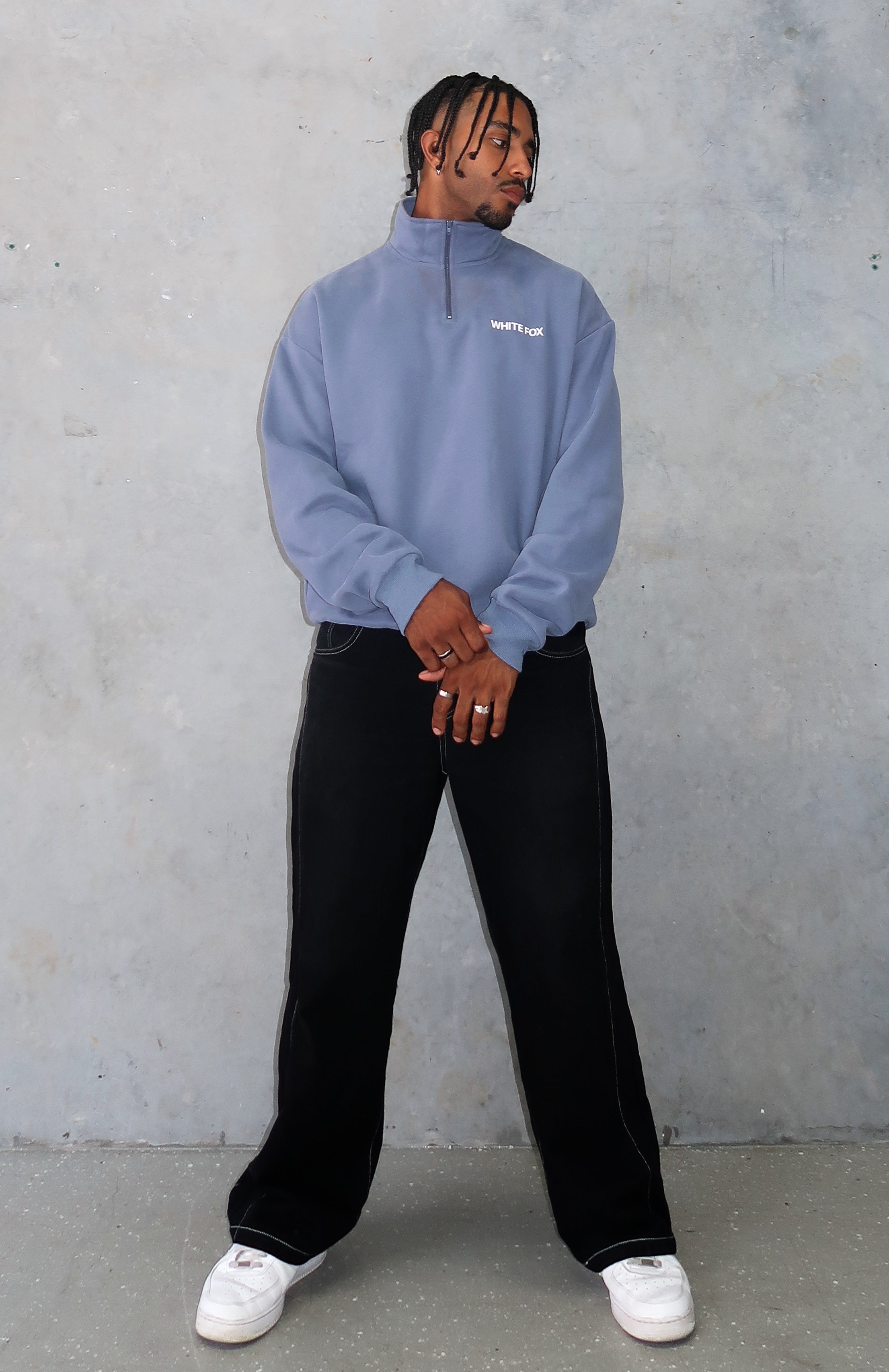 ARCHIVIO トレーナー Samuel Zelig St. Denis Hotel 1/4 Zip | Vintage Blue | Canoe Club