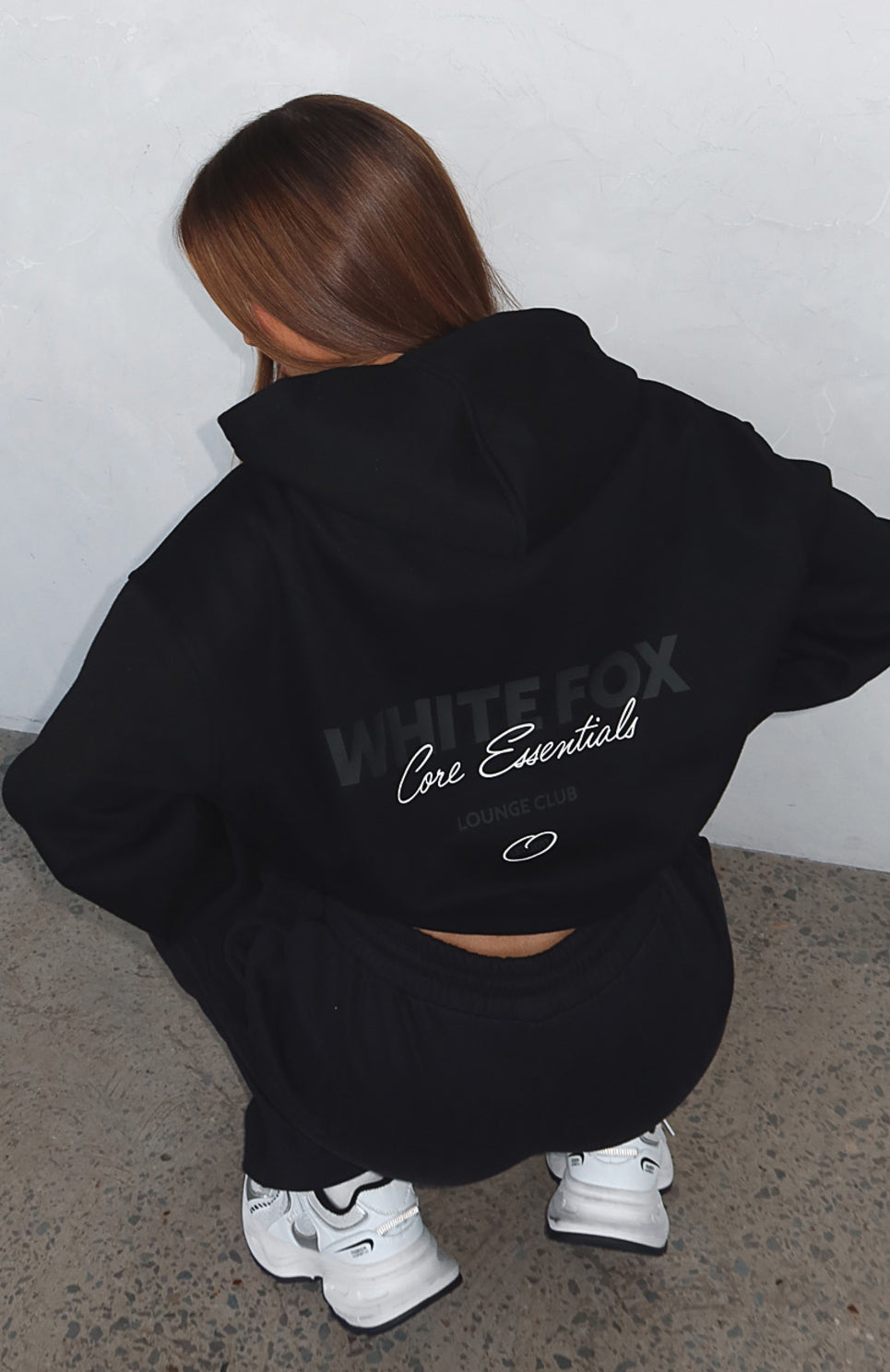 Core Essentials Oversized Hoodie Black | White Fox Boutique US