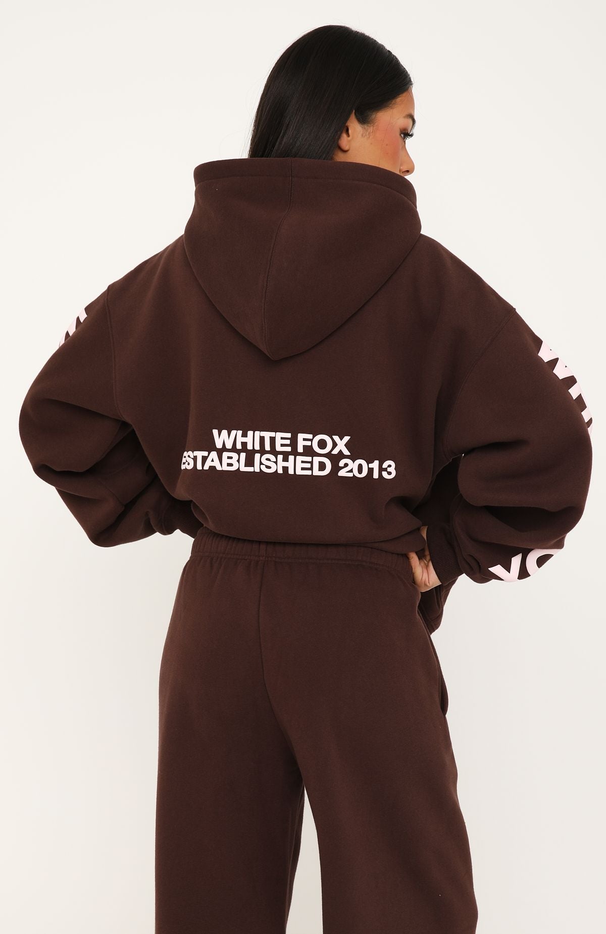 Higher Ground Zip Front Hoodie Chocolate | White Fox Boutique US