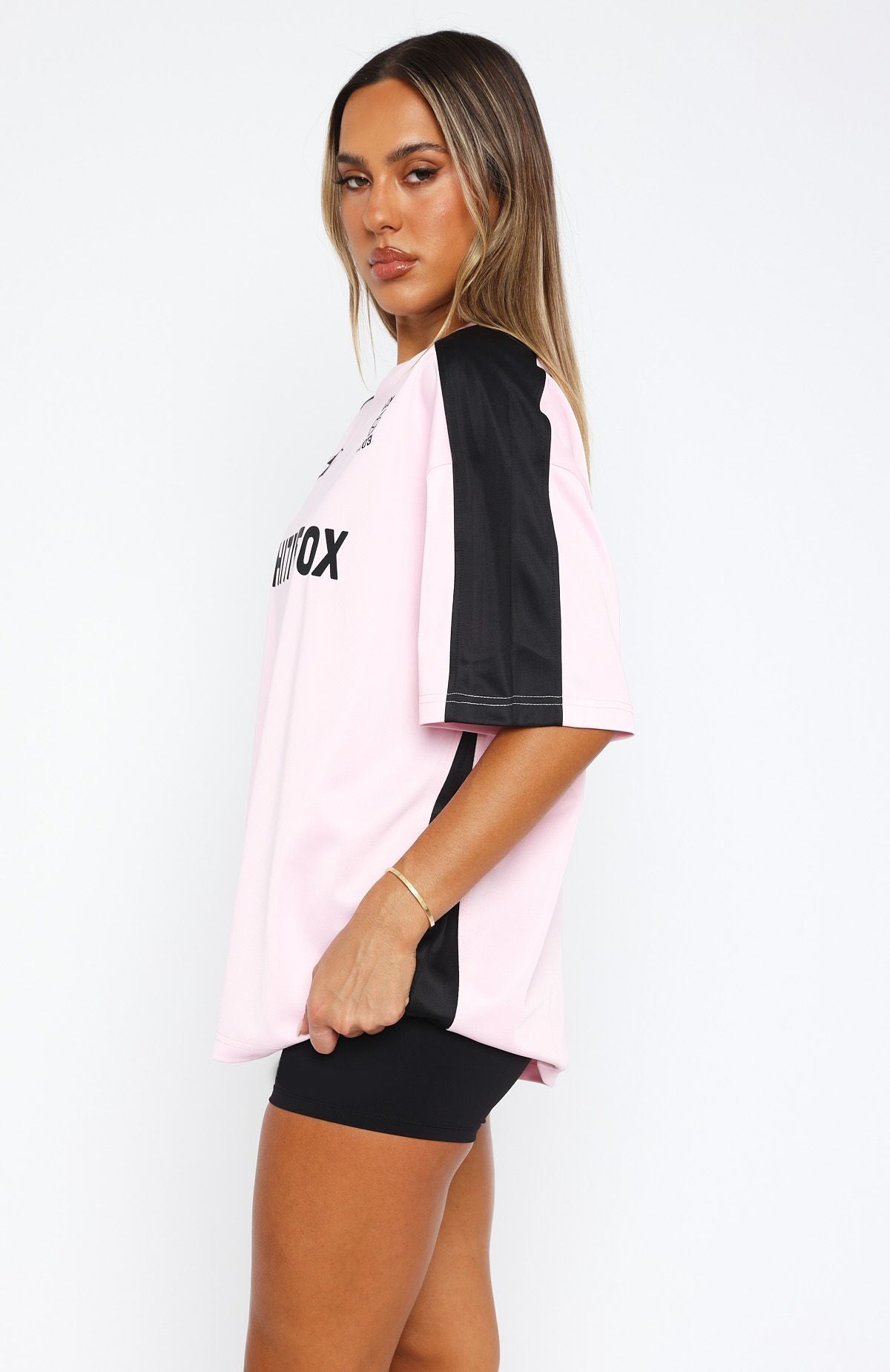 Checking Up On You Oversized Jersey Light Pink | White Fox Boutique US
