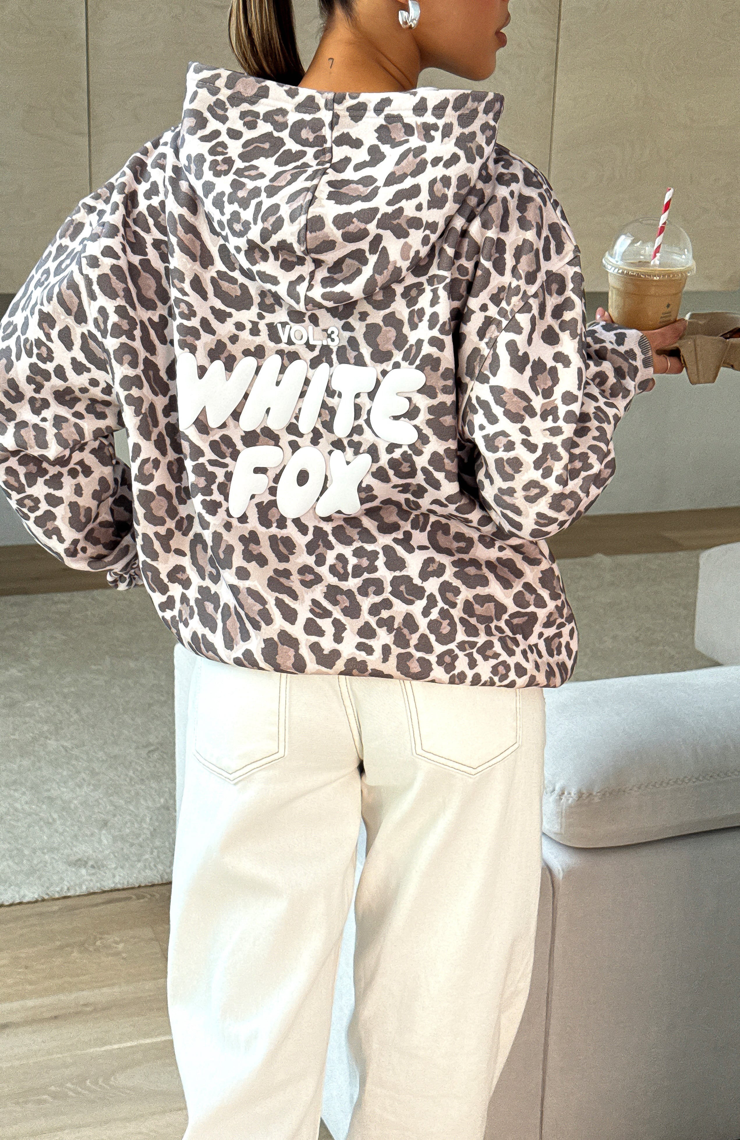 Offstage Printed Oversized Hoodie Leopard | White Fox Boutique US