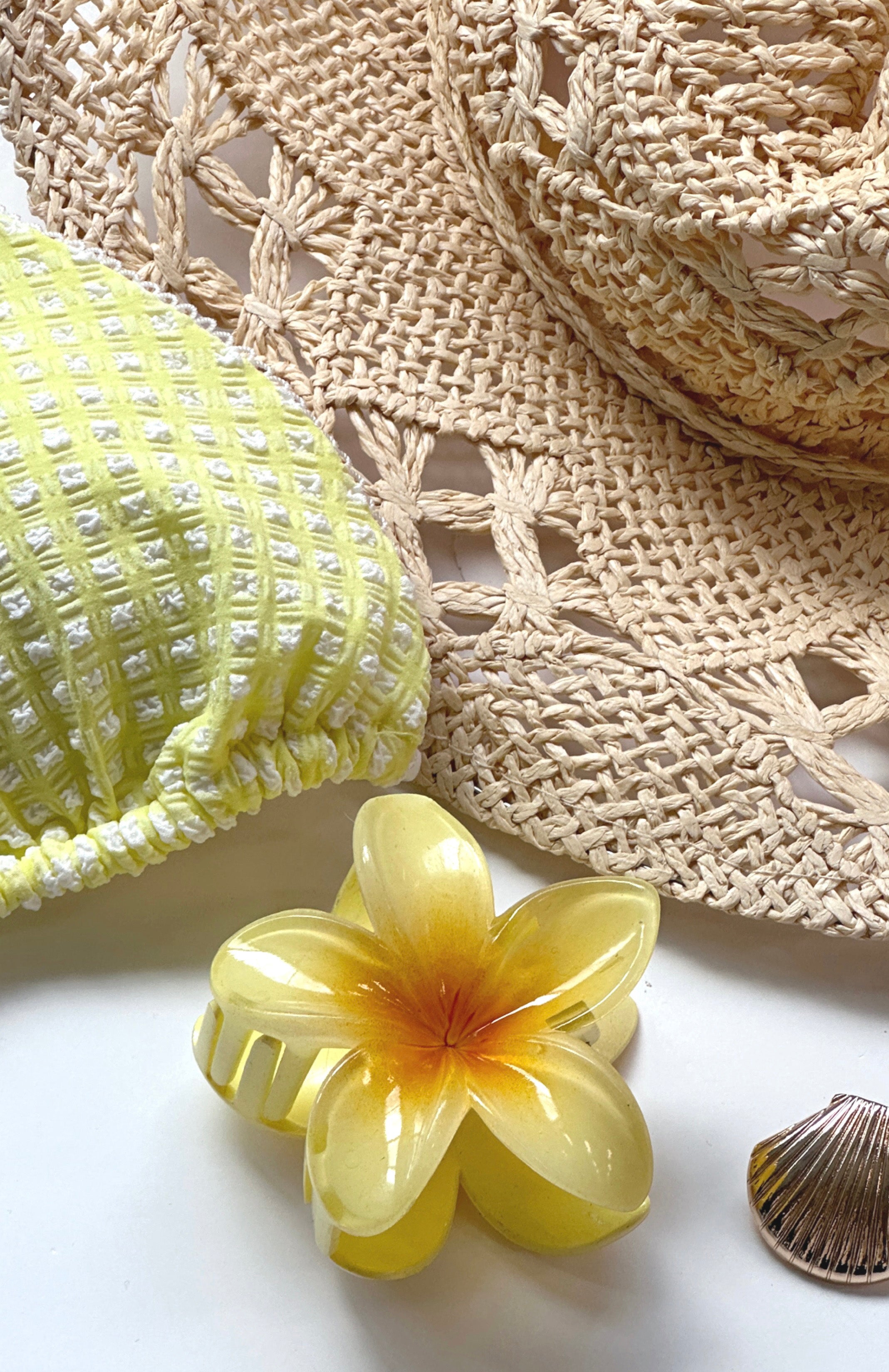 Floral Charm Hair Clip Yellow | White Fox Boutique US