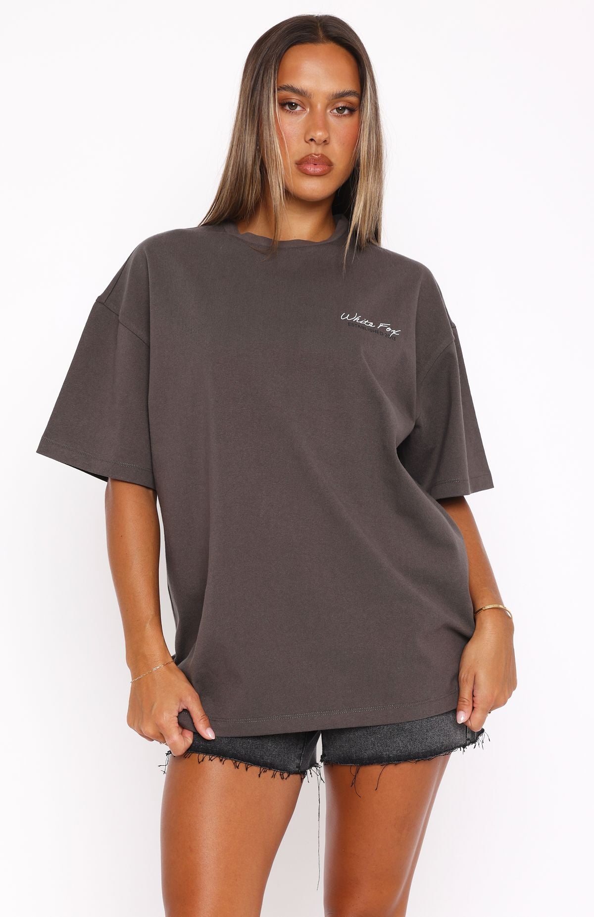 Studio Essentials Oversized Tee Volcanic | White Fox Boutique US