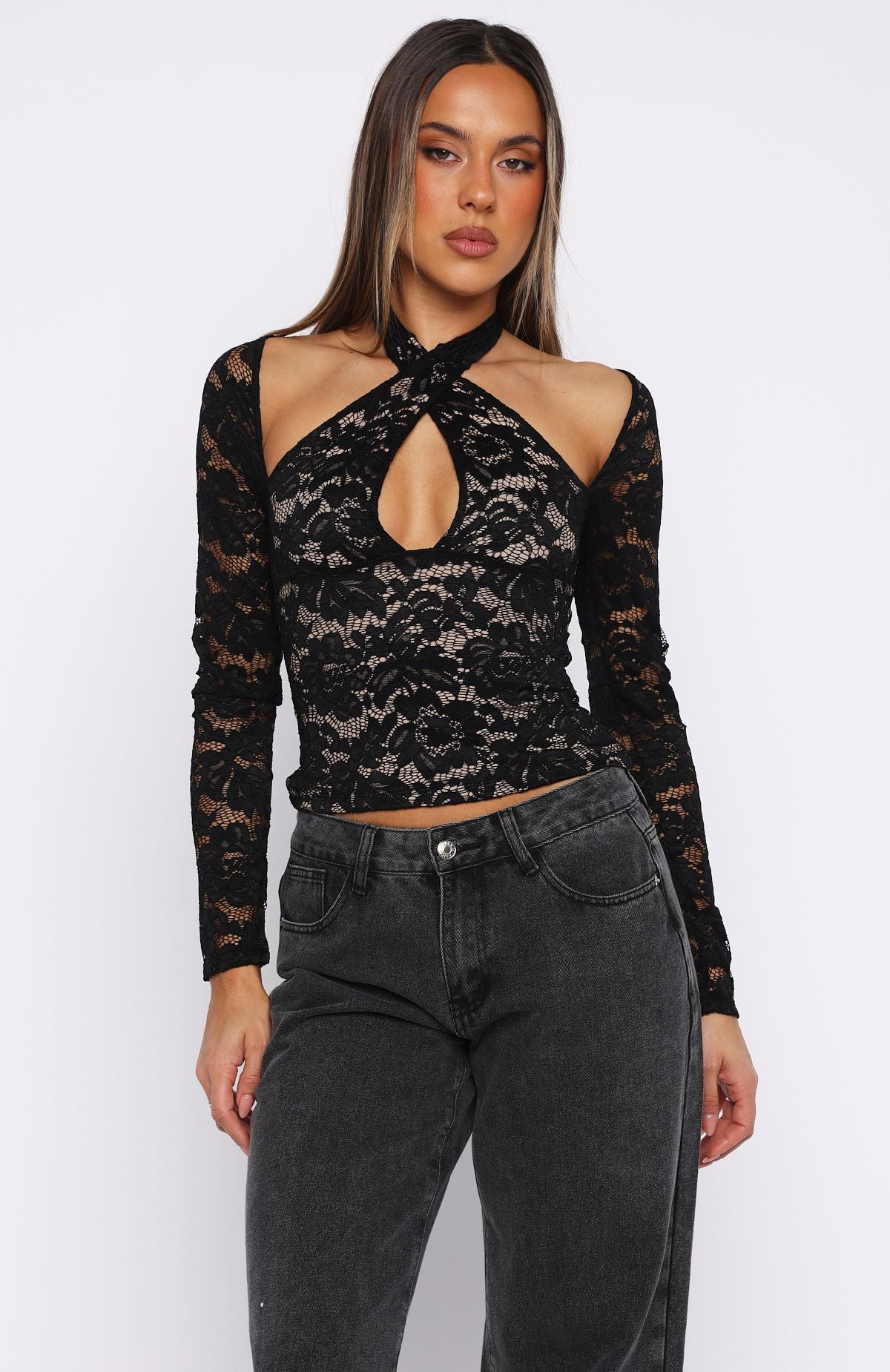 Last Time I Needed You Lace Top Black | White Fox Boutique US