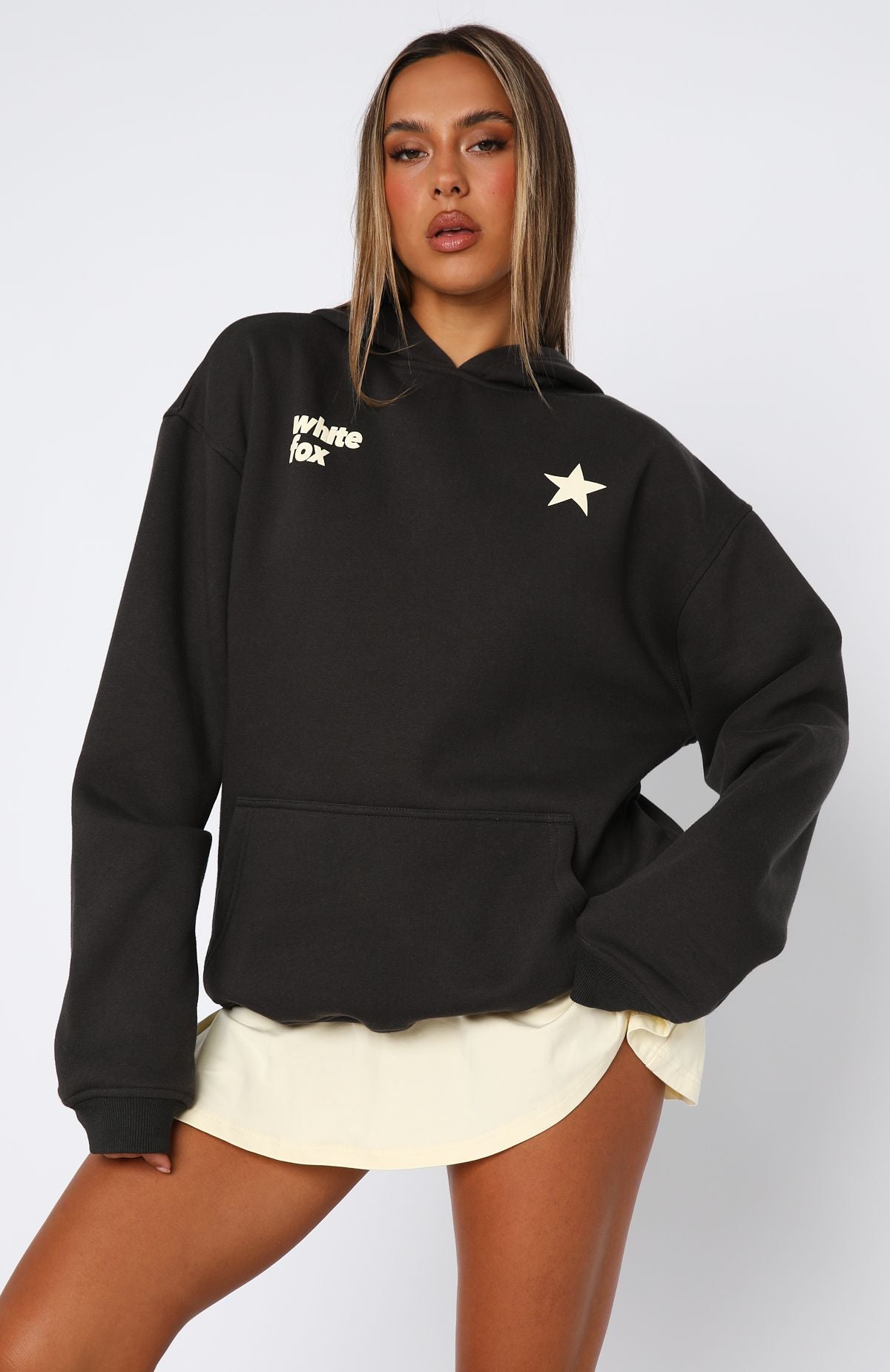 Charlie★ From The Archives Charli Oversized Hoodie Charcoal | White
