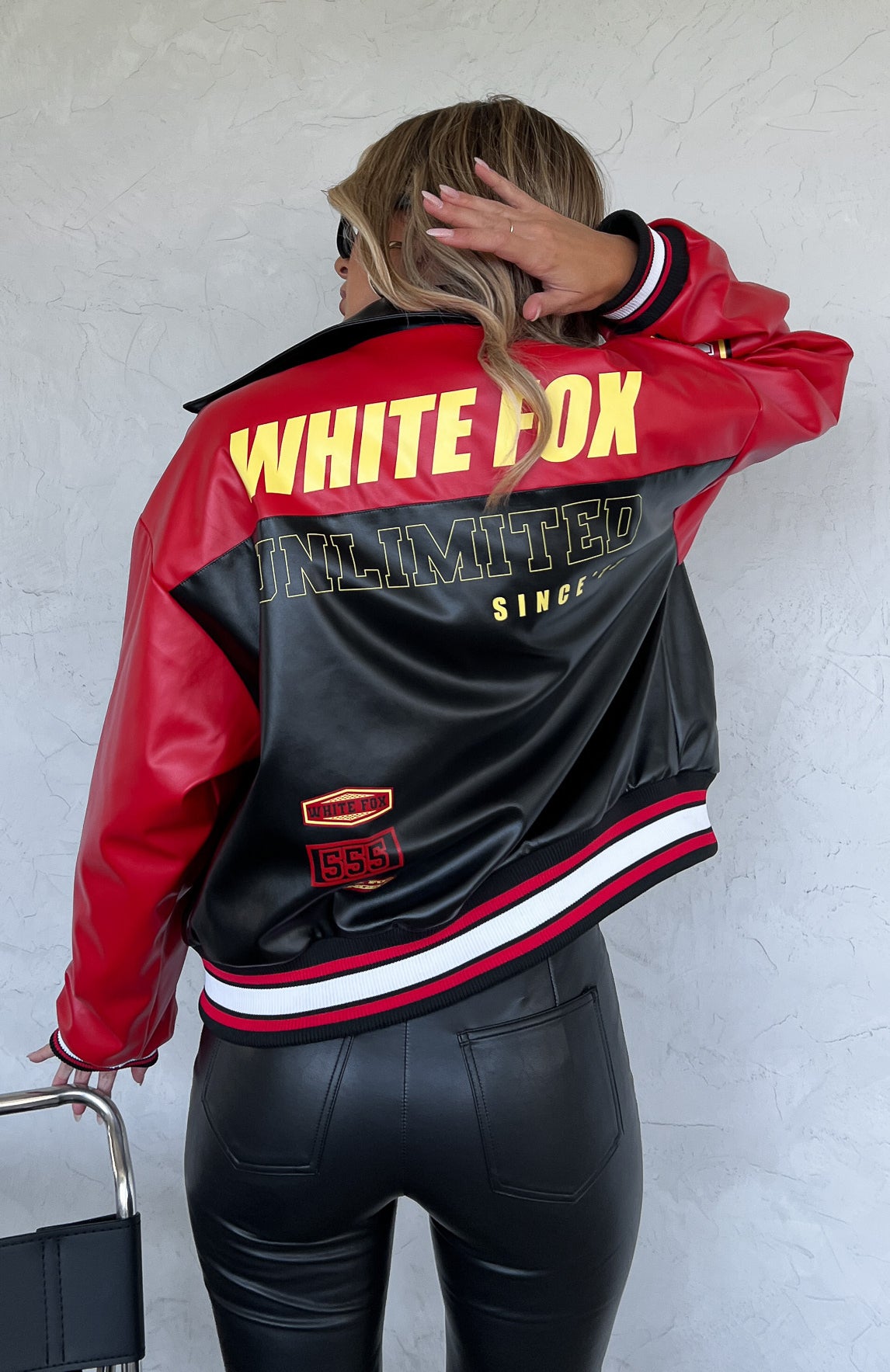 Out Of Here Bomber Jacket Boutique White US Fox Black/Red 