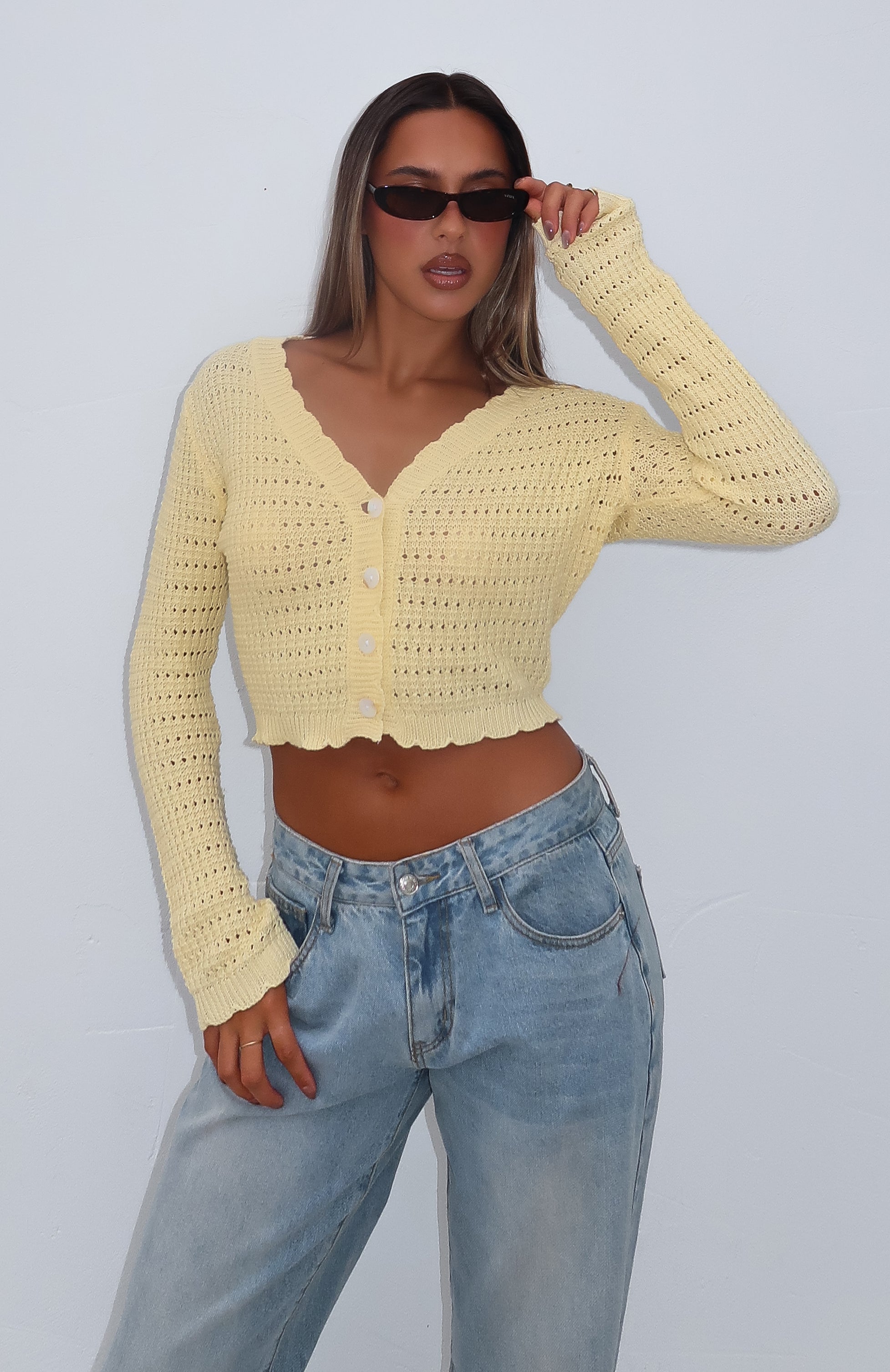 Just Forget About It Long Sleeve Top Lemon | White Fox