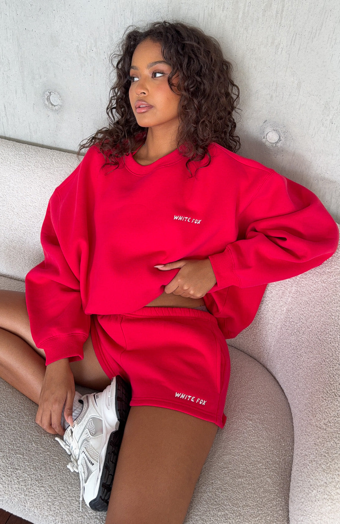 【ENFOLD】25商品美品　CURVE PULLOVER　38　レッド Test Drive Oversized Sweater Red | White Fox Boutique US