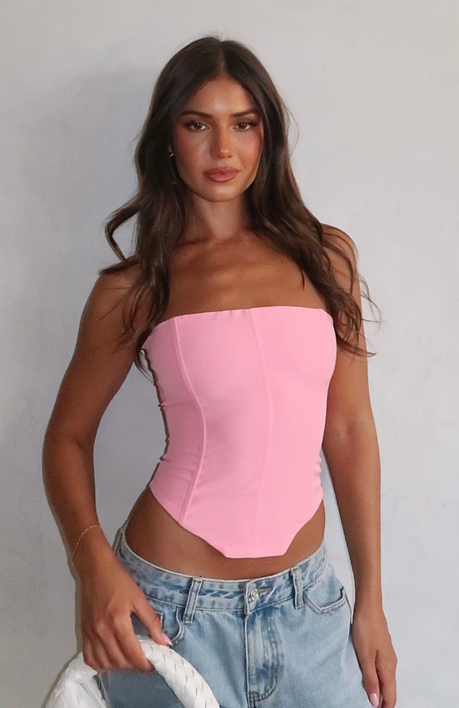 Let It Go Strapless Bustier Bubblegum | White Fox Boutique US