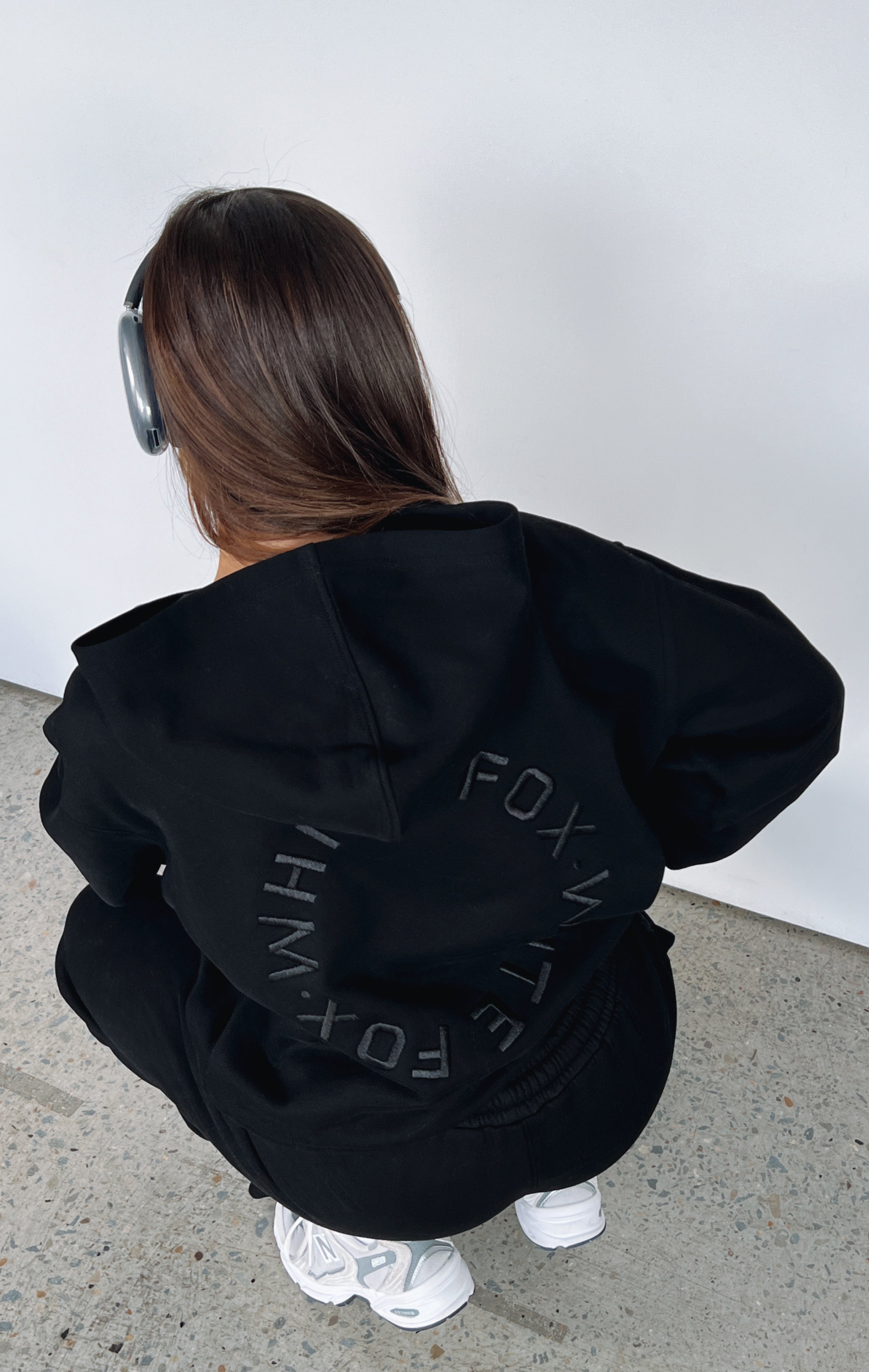 Stay Lifted Oversized Hoodie Black | White Fox Boutique US