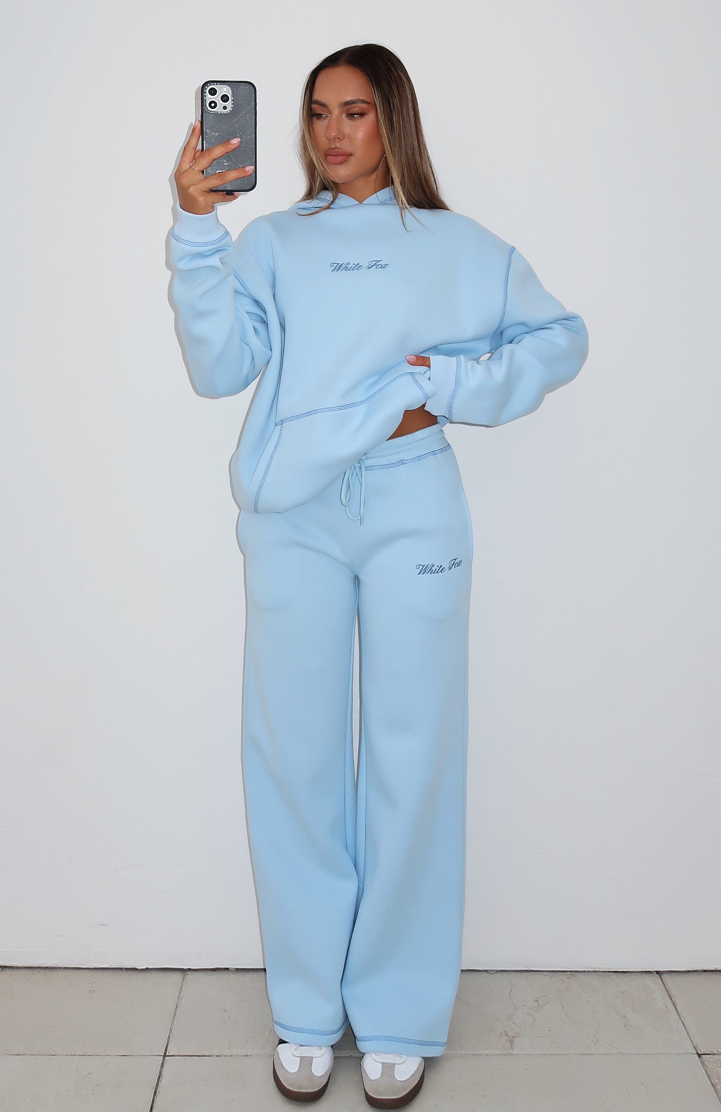 Instant Attraction Wide Leg Sweatpants Baby Blue | White Fox Boutique US