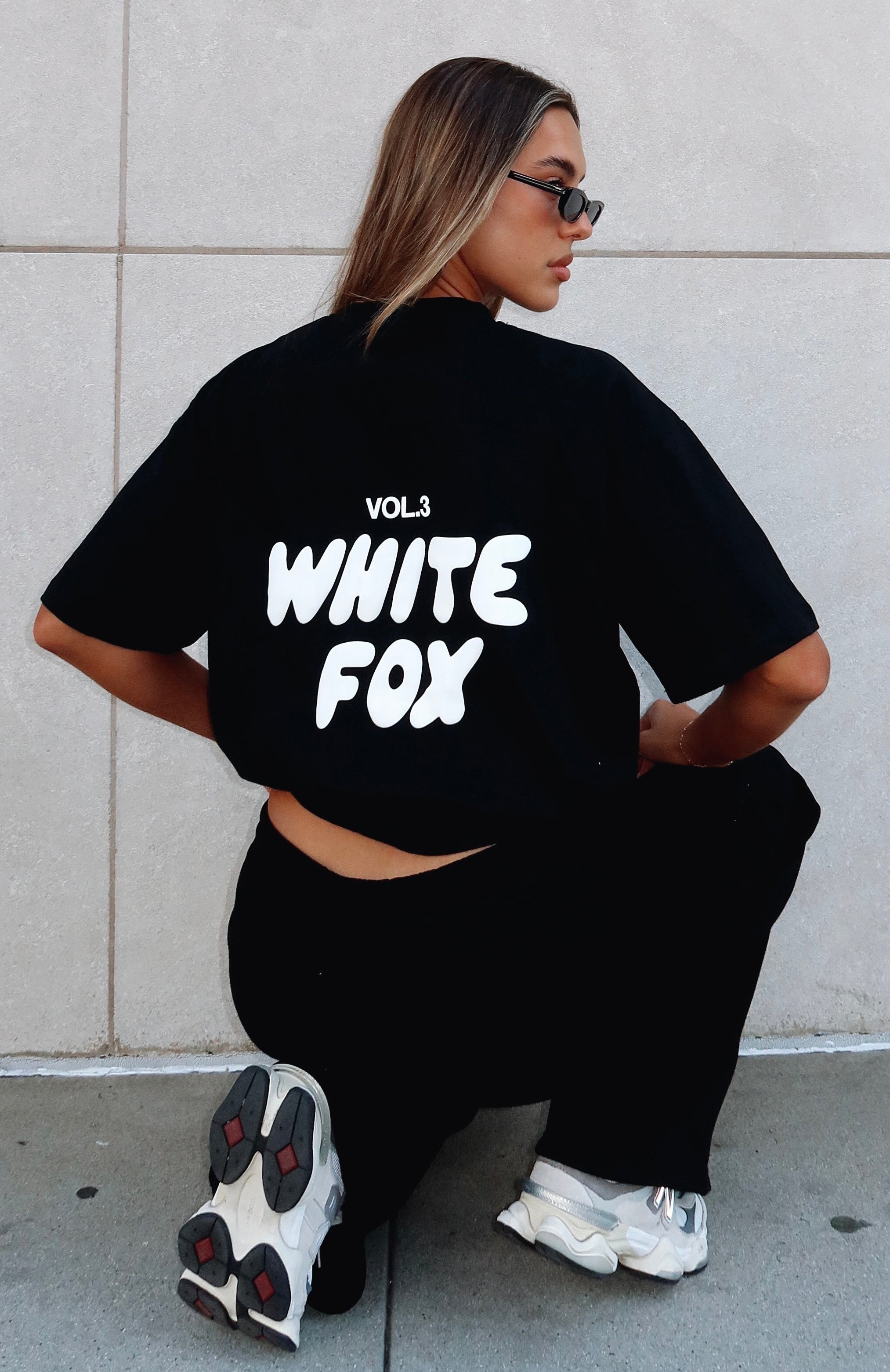 Offstage Back Graphic Oversized Tee Monochrome | White Fox Boutique US