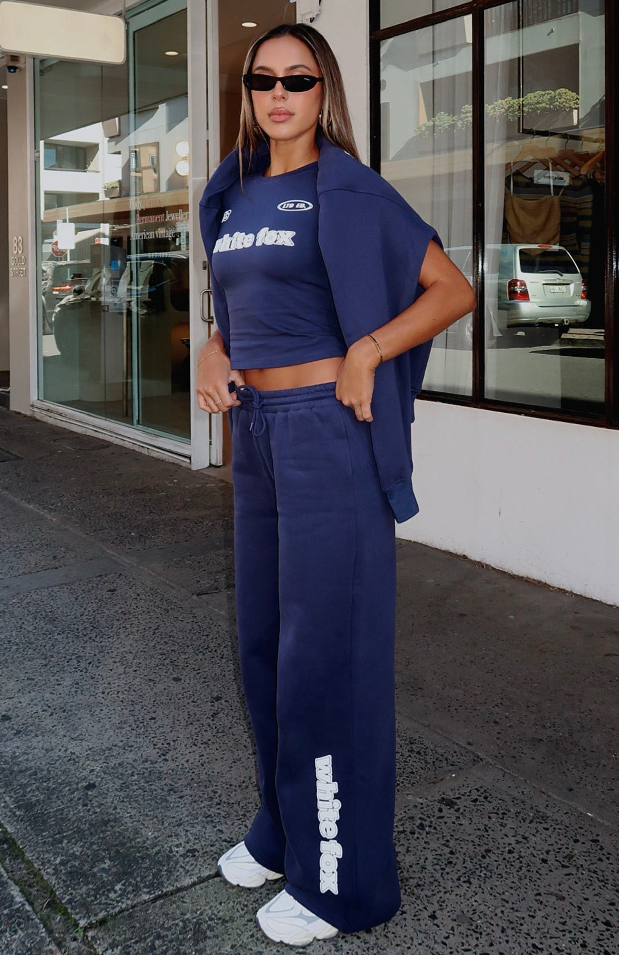 Ready To Go Wide Leg Sweatpants Navy