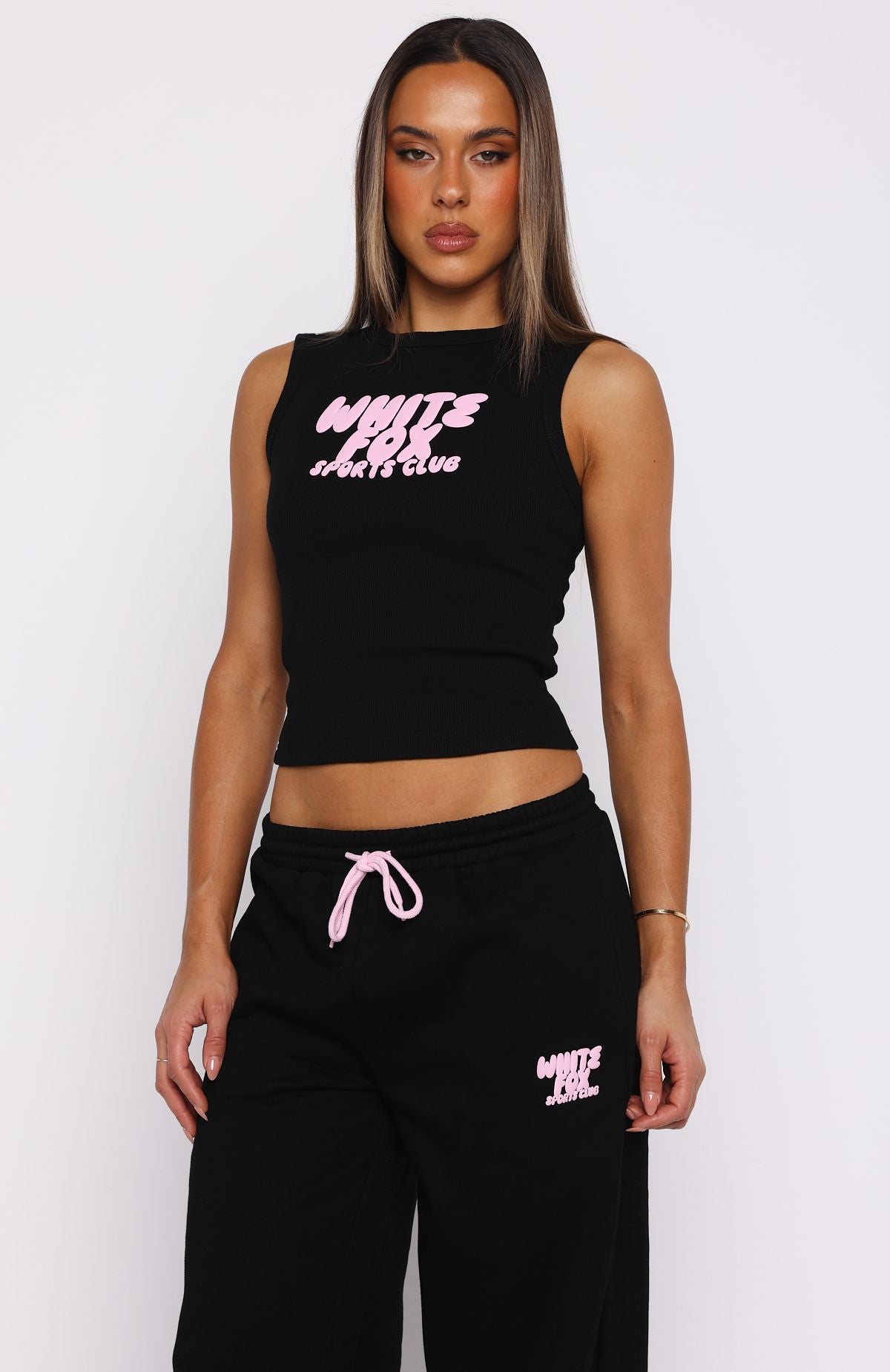 Club 14 Allie Tank Top Black | White Fox Boutique US