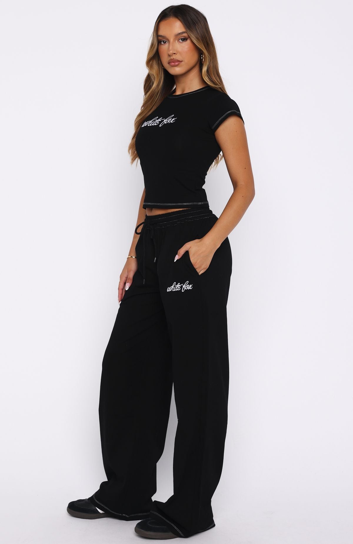 The Original Track Pants Black | White Fox Boutique US