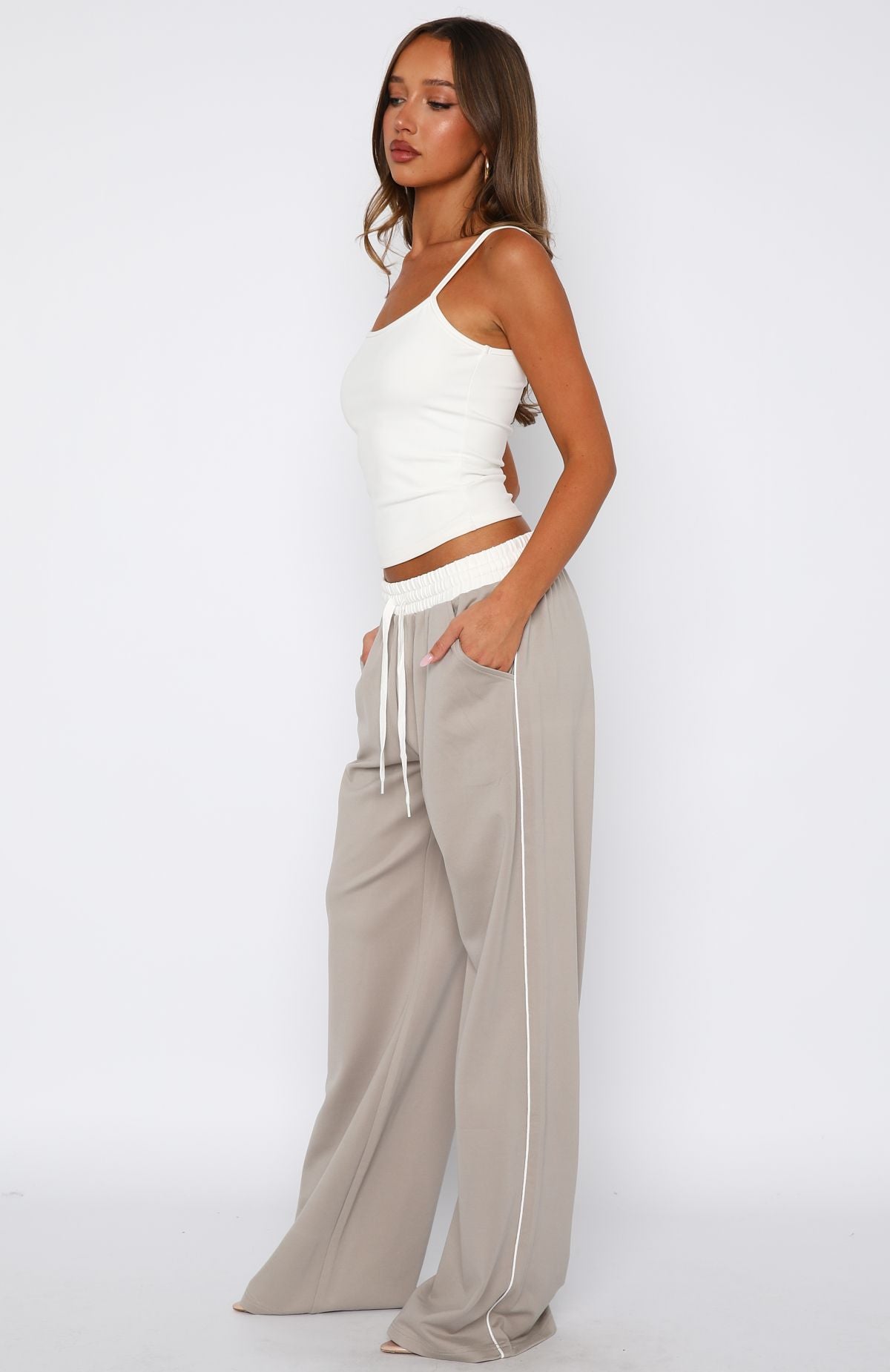 True Feelings Wide Leg Pants Moon | White Fox Boutique US