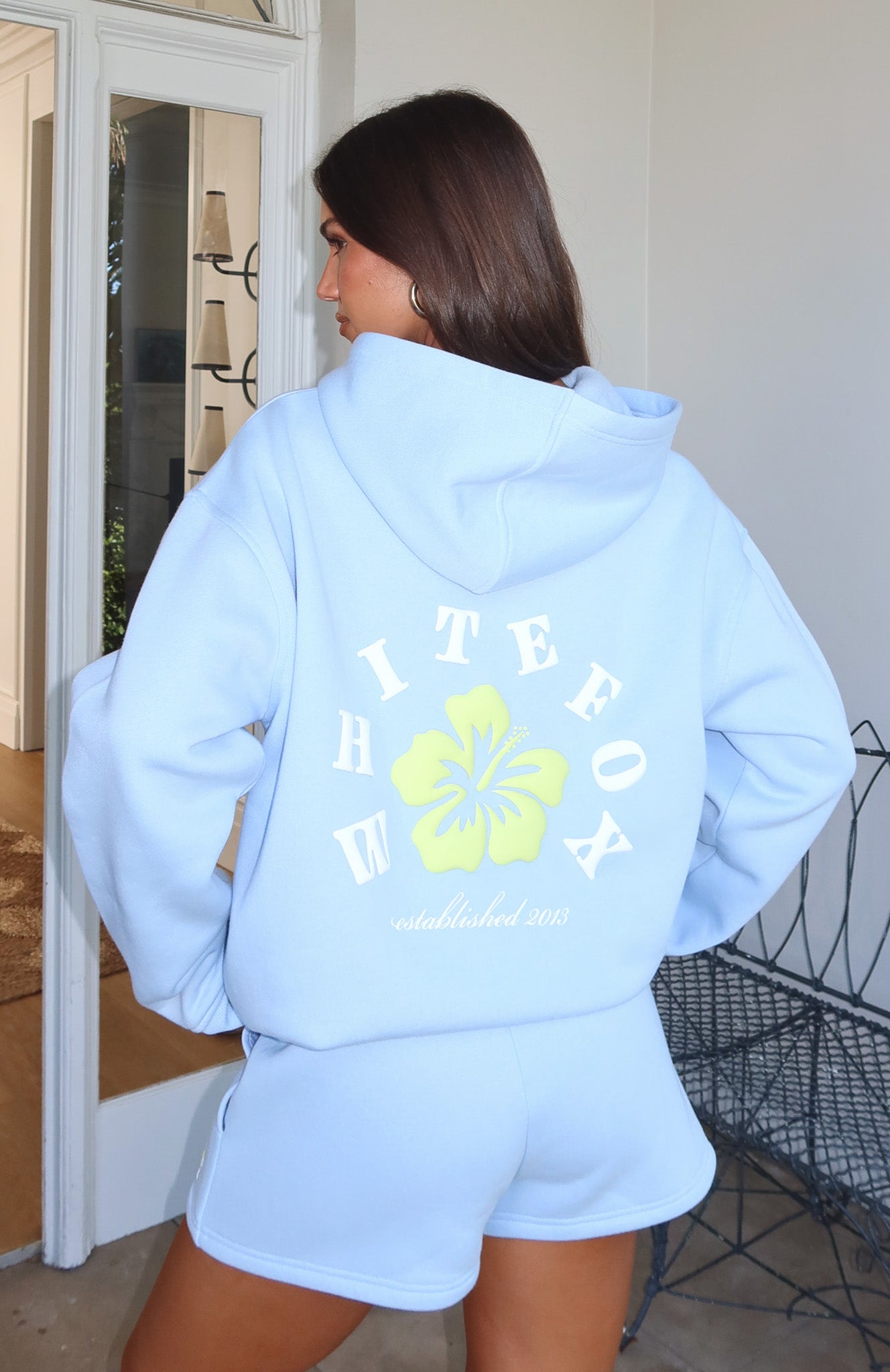 Keep Blooming Oversized Hoodie Blue | White Fox Boutique US