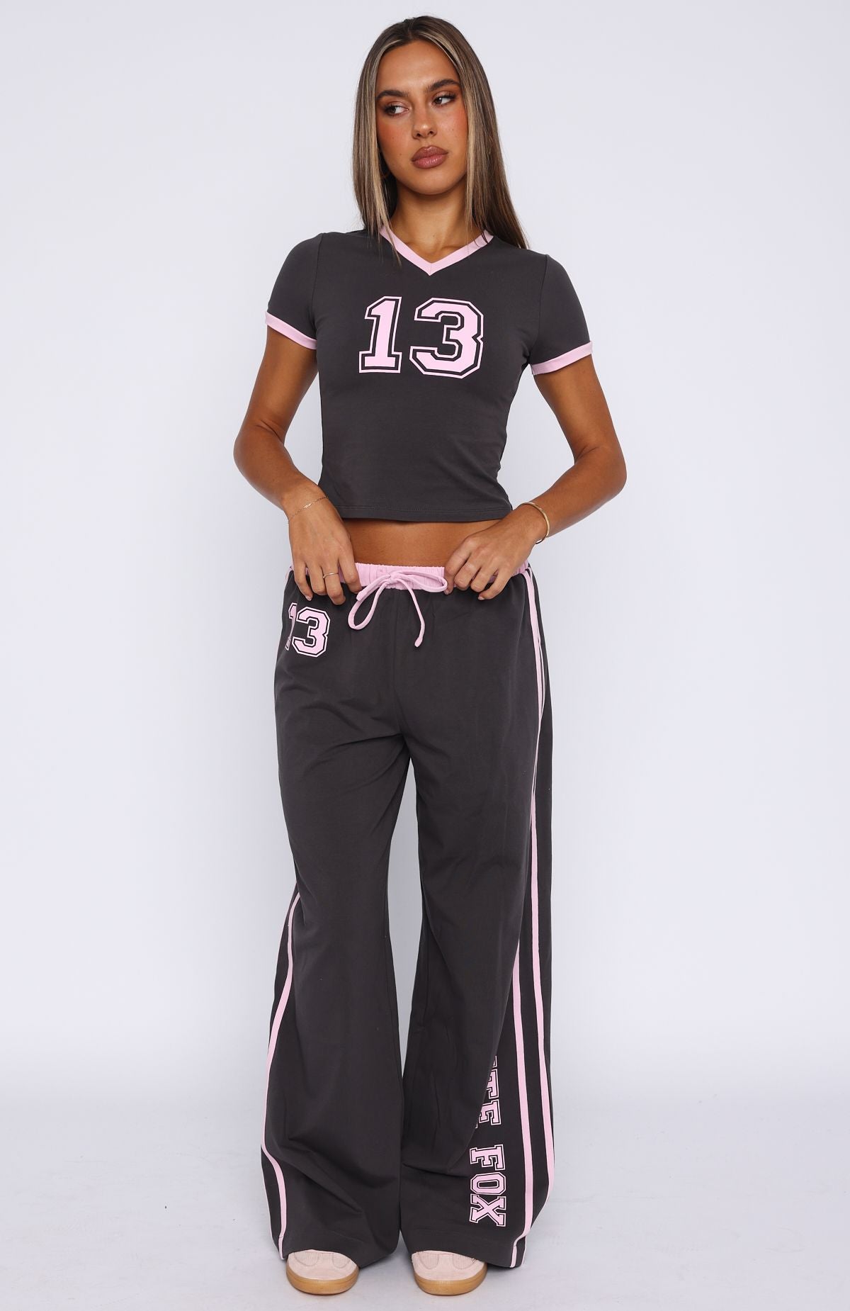 Trying Too Hard Track Pants Volcanic | White Fox Boutique US