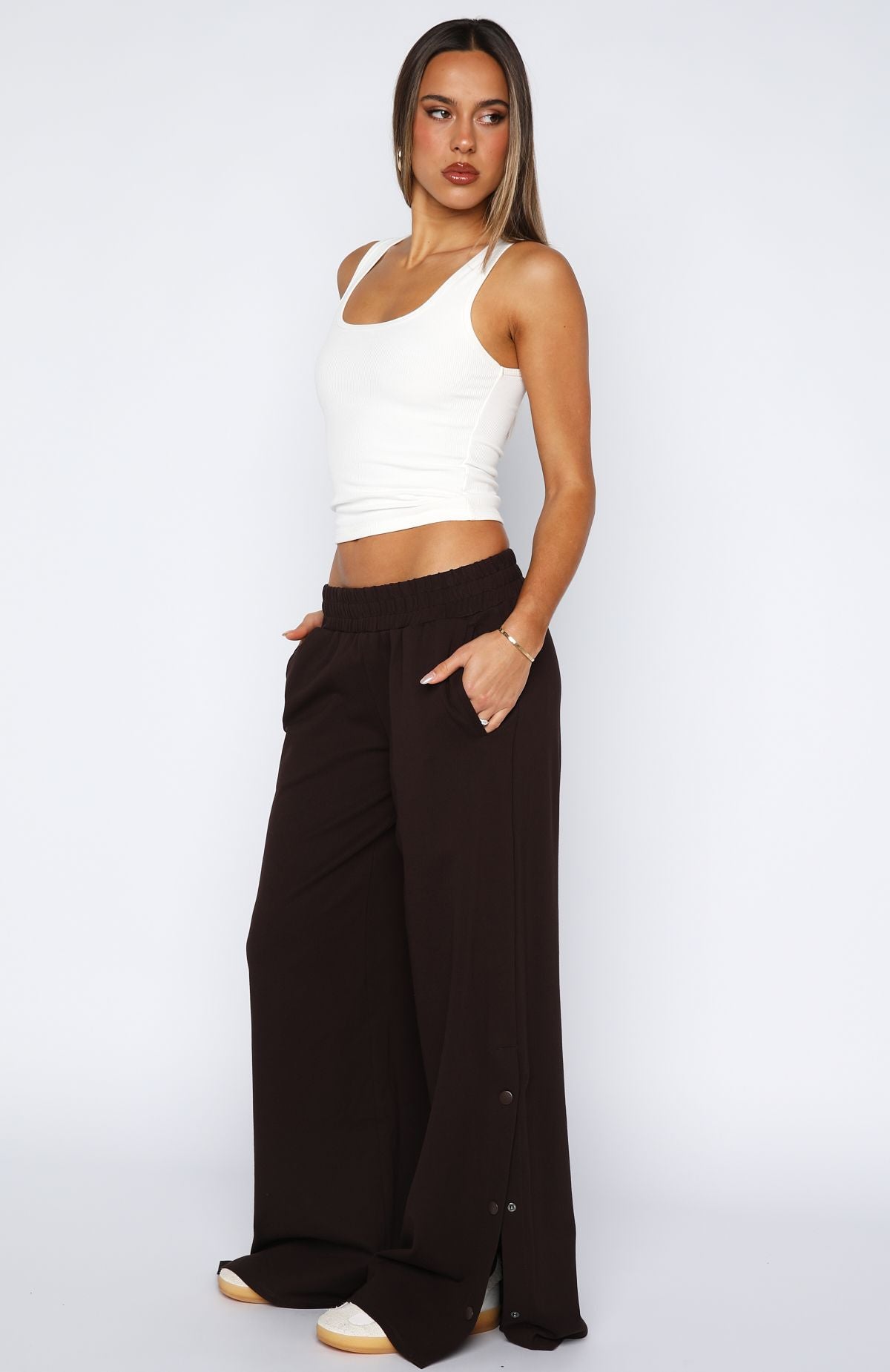 Our Bridges Burned Wide Leg Pants Chocolate | White Fox Boutique US