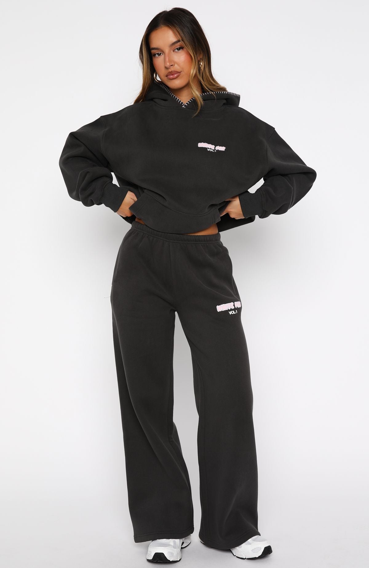 Vol. 1 Wide Leg Sweatpants Charcoal | White Fox Boutique US
