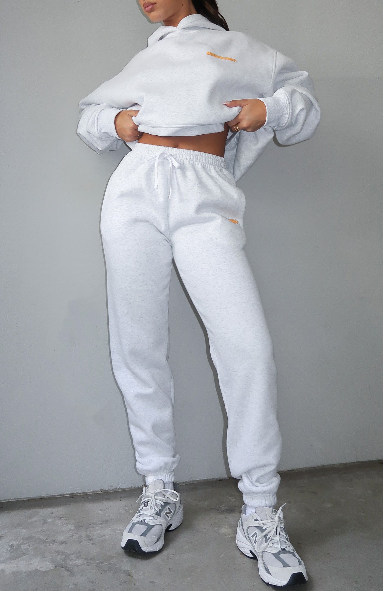 Stick With Me Wide Leg Sweatpants Grey Marle