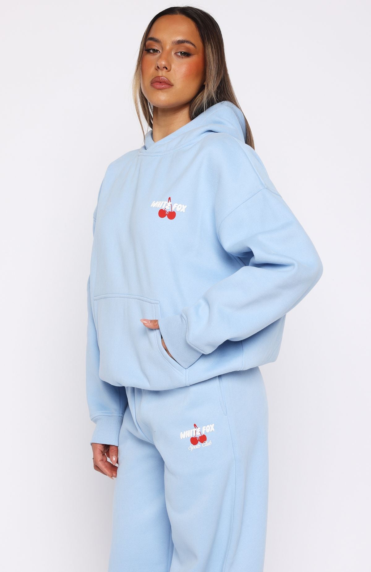 Club 14 Cassie Boxy Hoodie Blue | White Fox Boutique US
