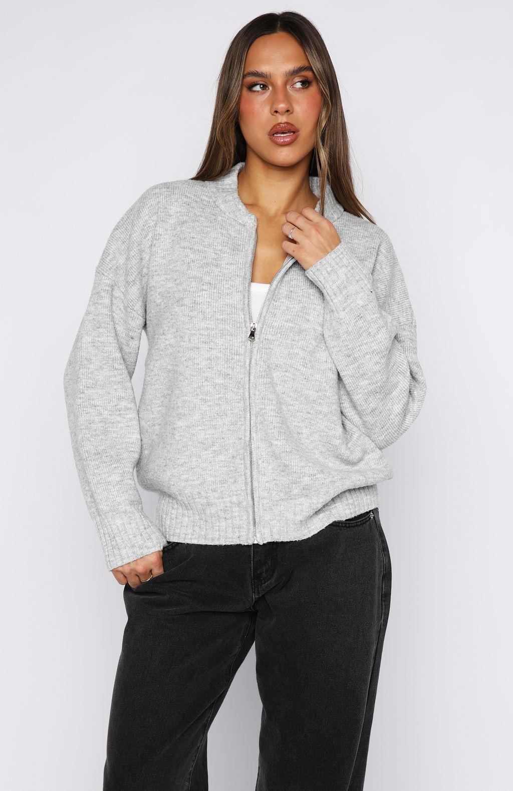 Unbreakable Bond Knit Jacket Grey Marle | White Fox Boutique US