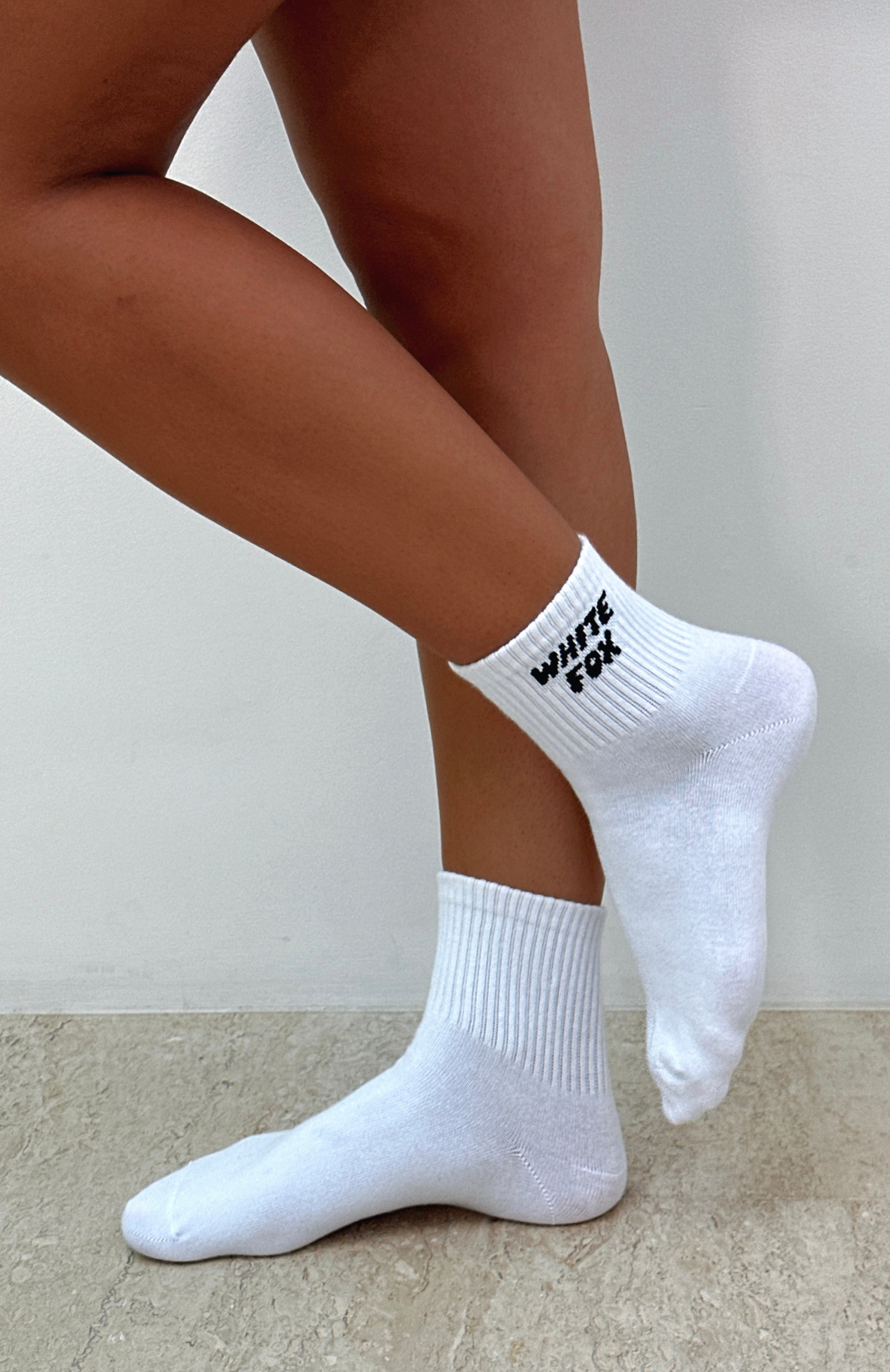 Offstage Socks White/Black | White Fox Boutique US