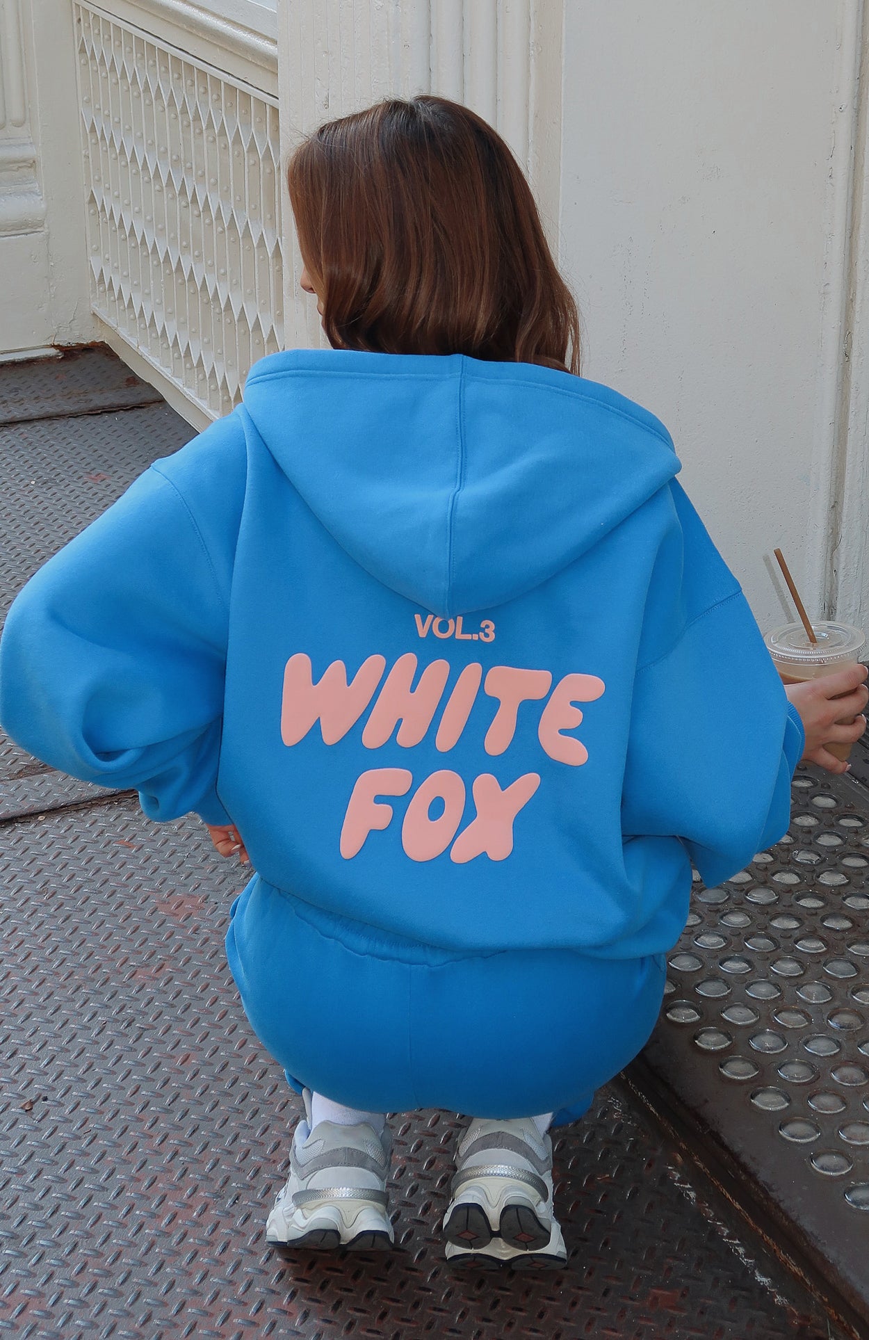 Offstage Zip Front Hoodie Azure White Fox Boutique US