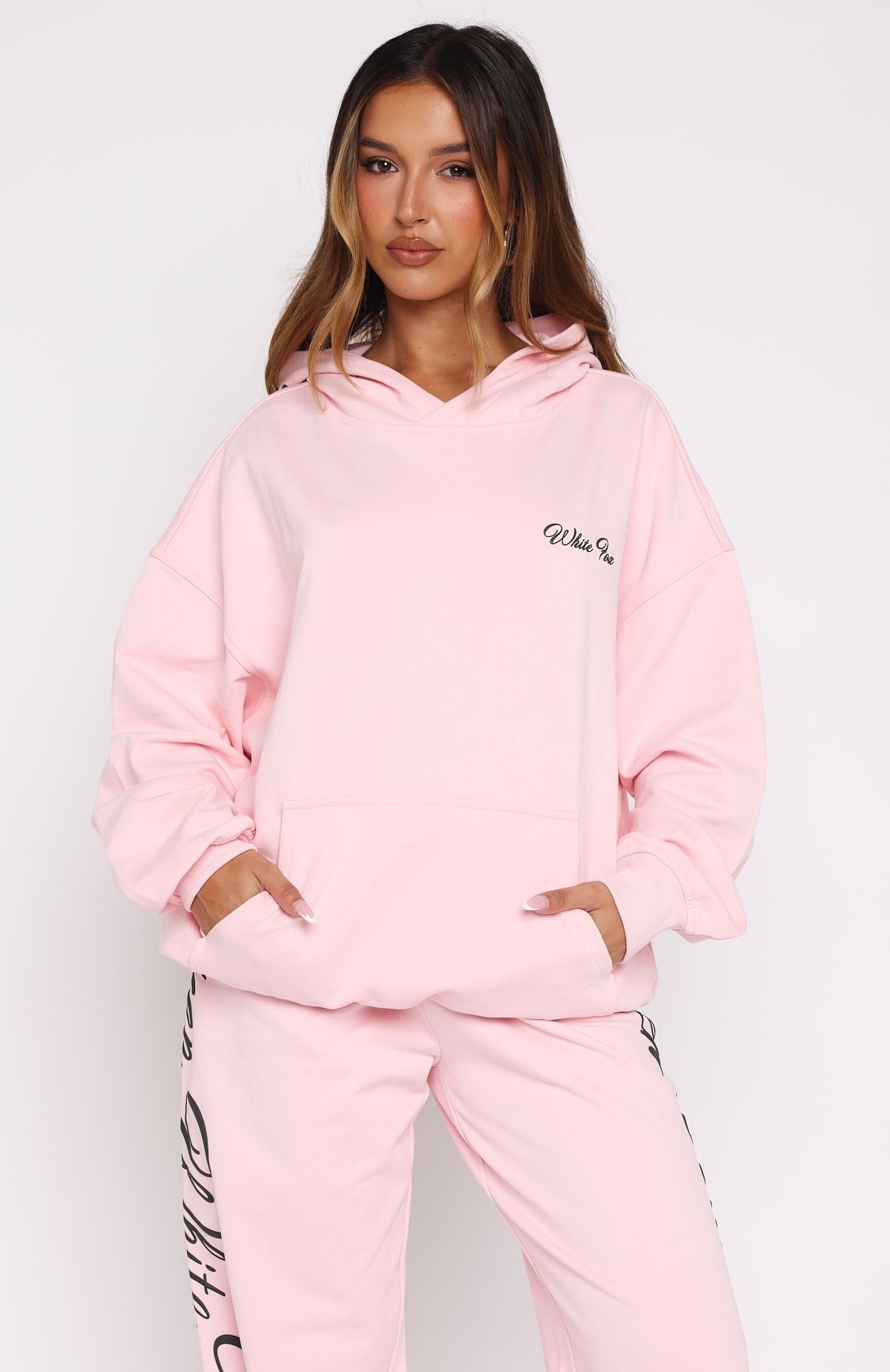 Lucky Thirteen Shaya Oversized Hoodie Soft Pink | White Fox