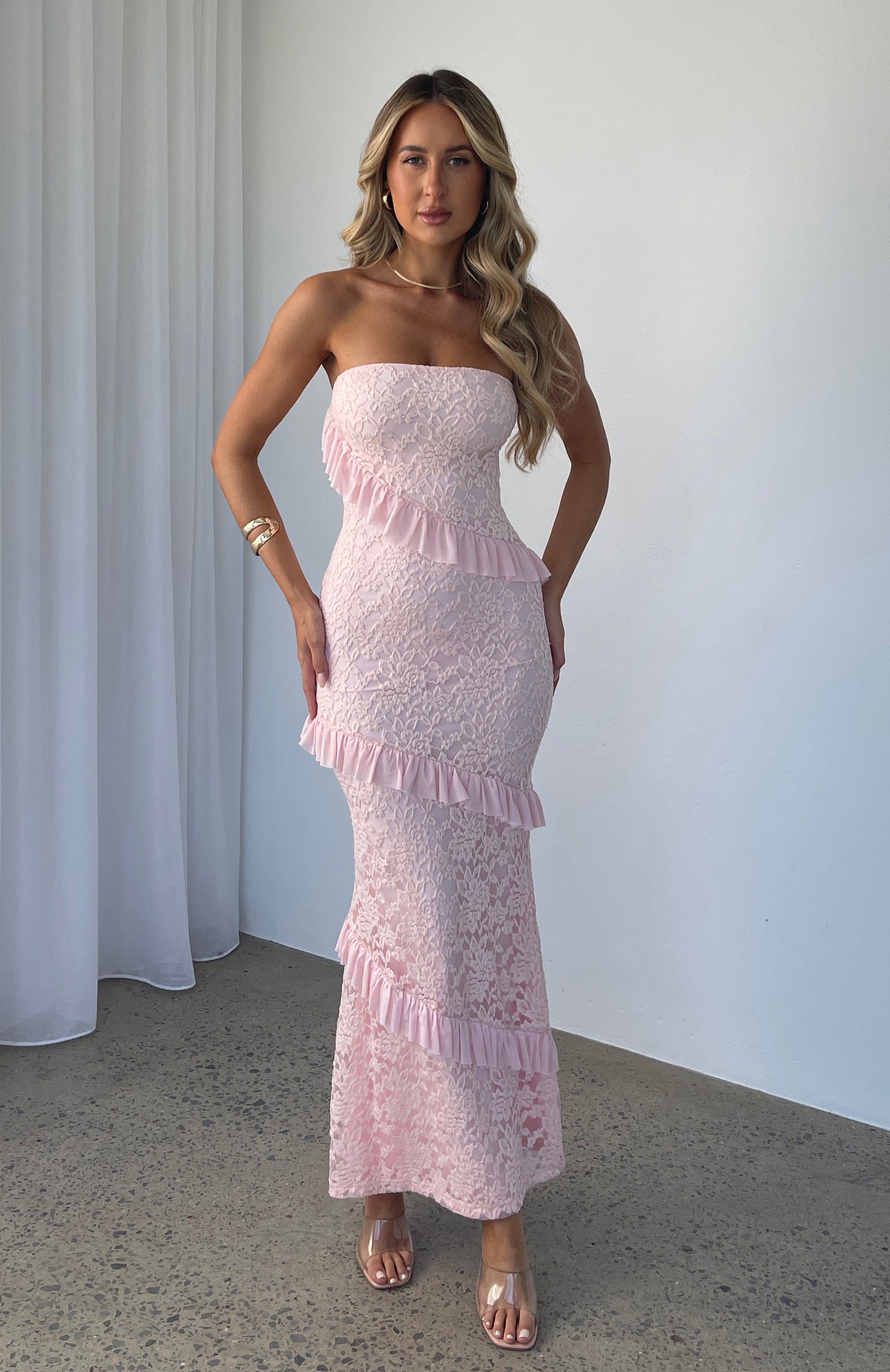 She's A Masterpiece Lace Maxi Dress Pink She's A Masterpiece Lace Maxi Dress Pink