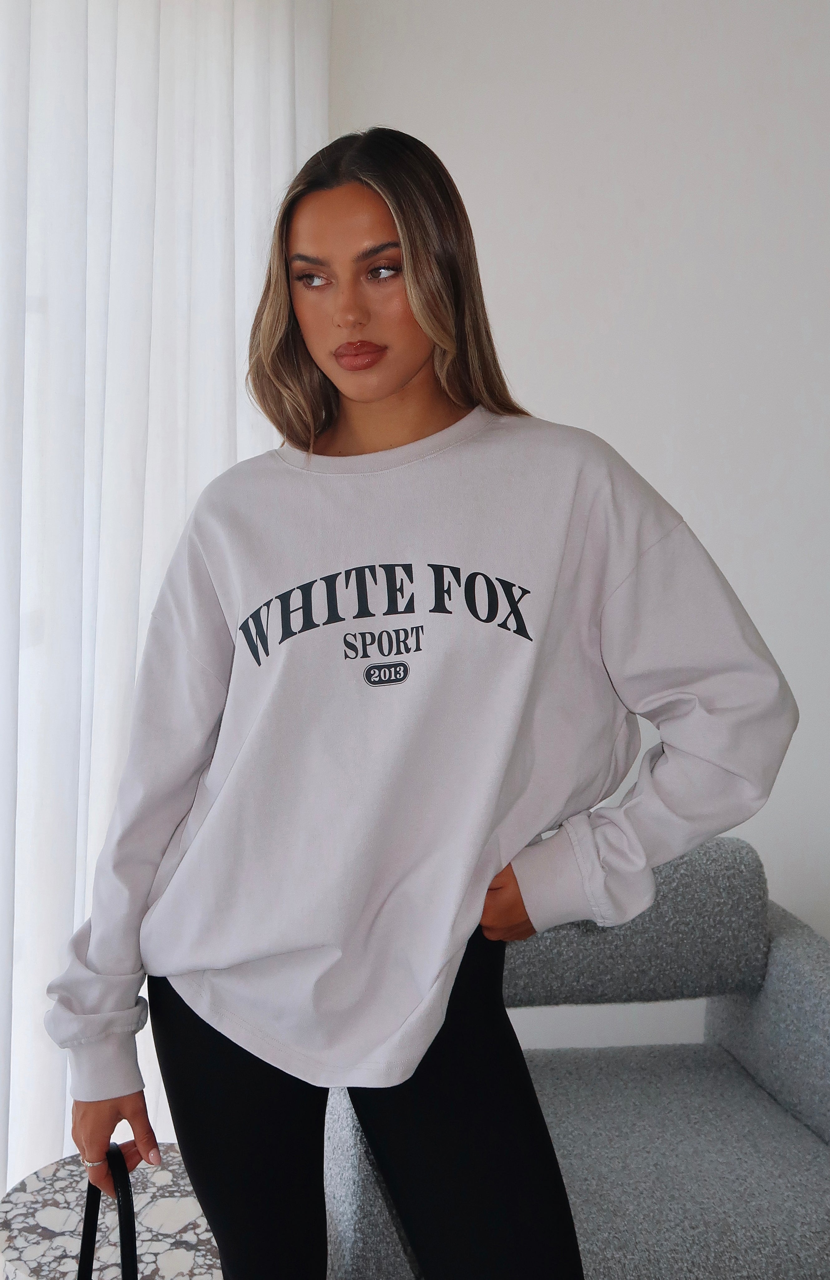 Stand With You Long Sleeve Oversized Tee Moon | White Fox Boutique US