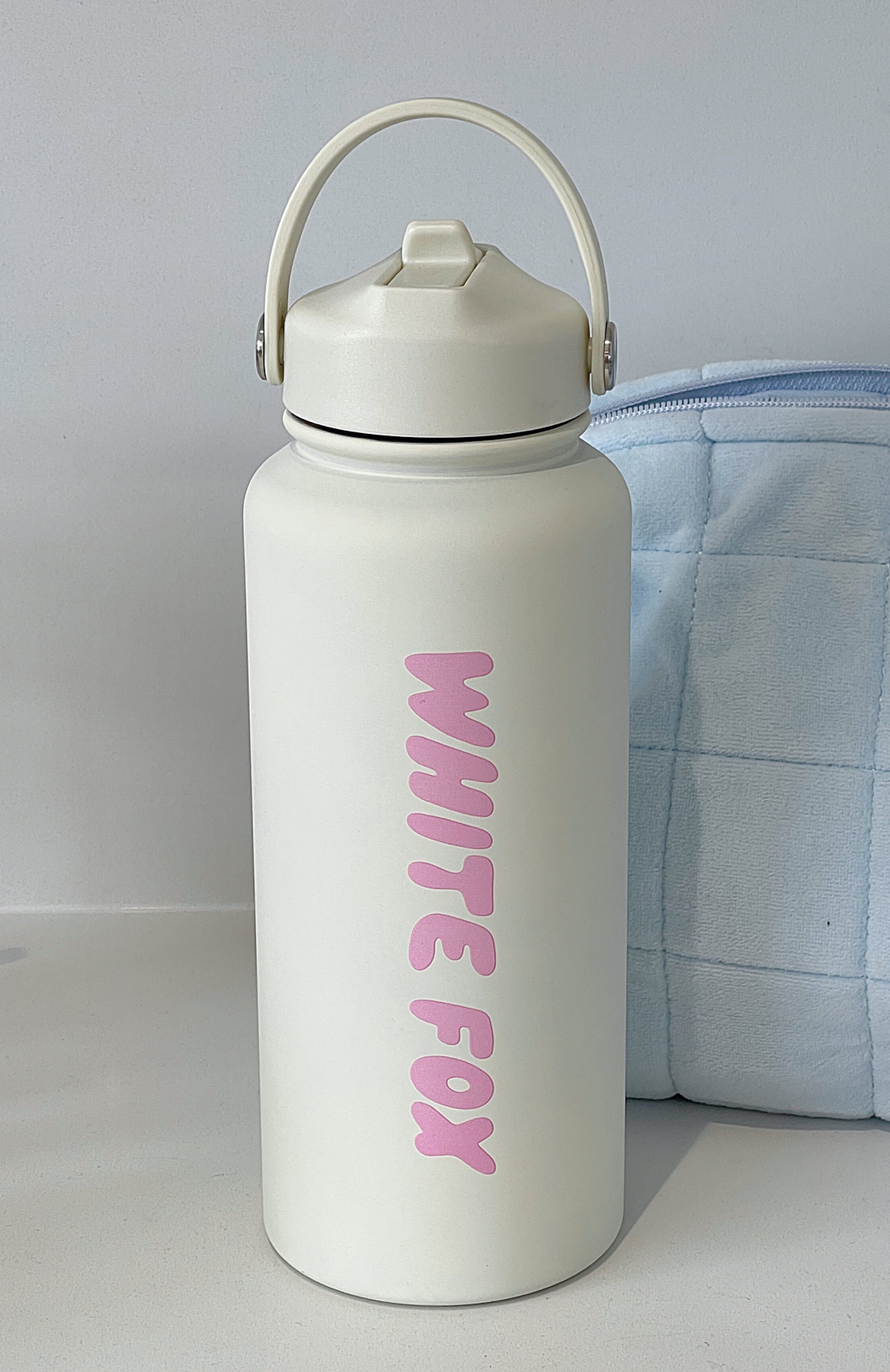 Staying Hydrated Drink Bottle Off 1L White/Pink | White Fox Boutique US