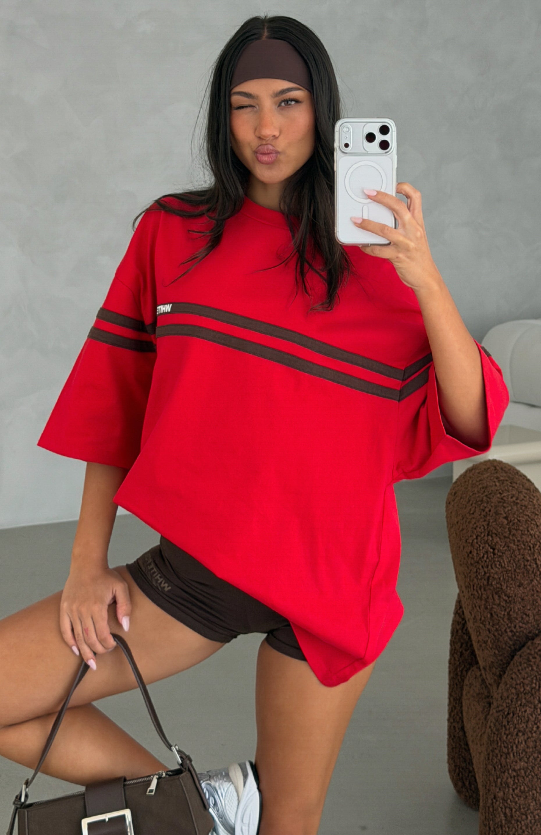 Studio 17 Emmie Oversized Tee Red | White Fox Boutique US