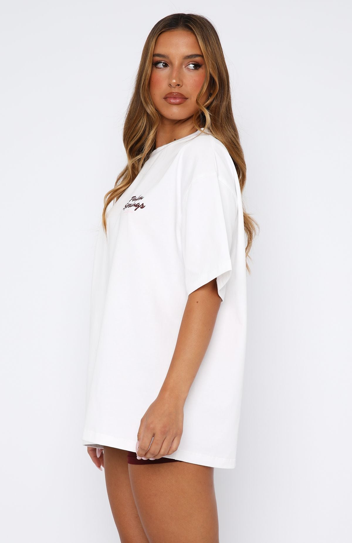 Palm Springs Edition Oversized Tee White | White Fox Boutique US