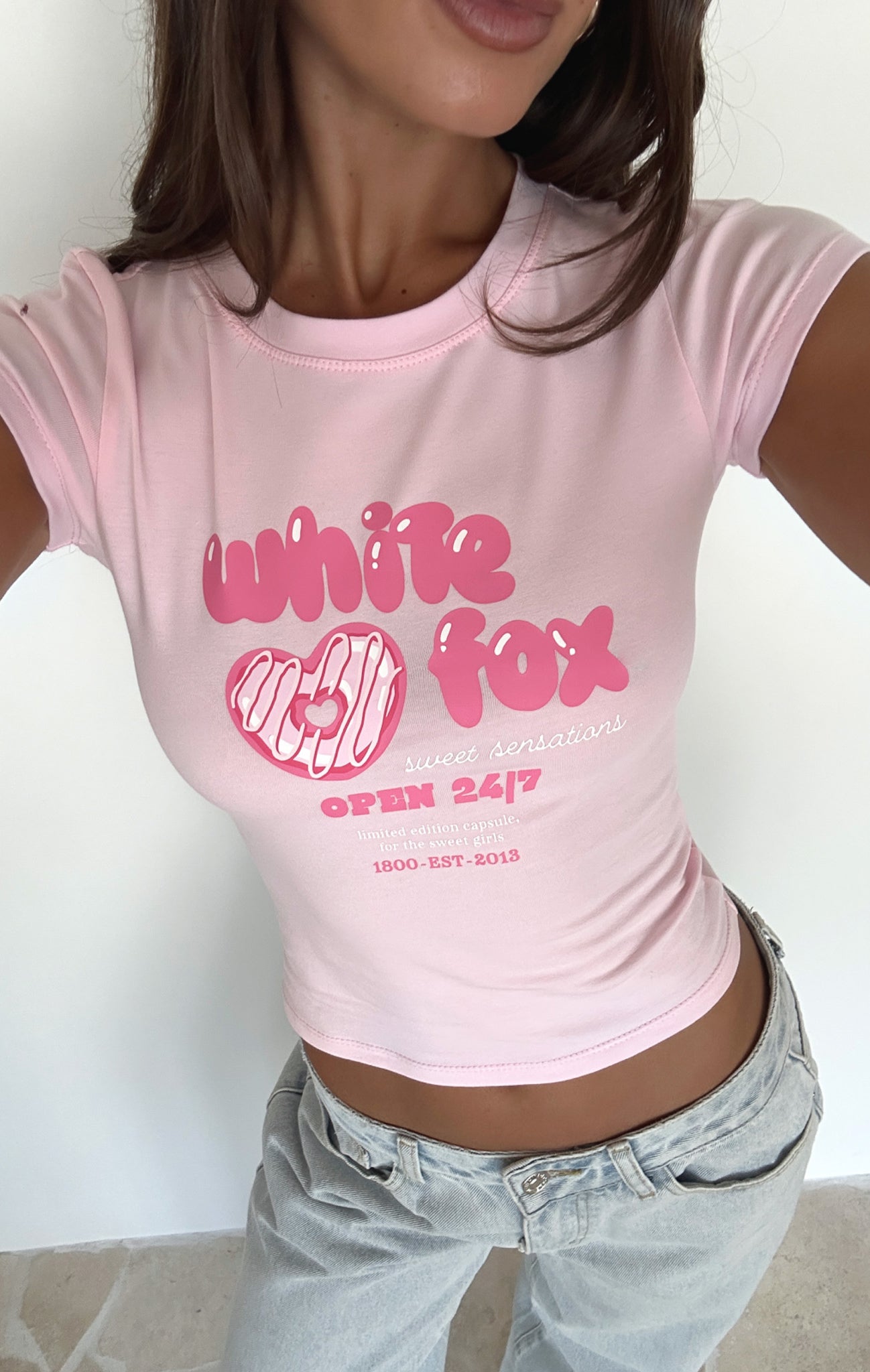 Sweet Sensations Baby Tee Pink | White Fox Boutique US