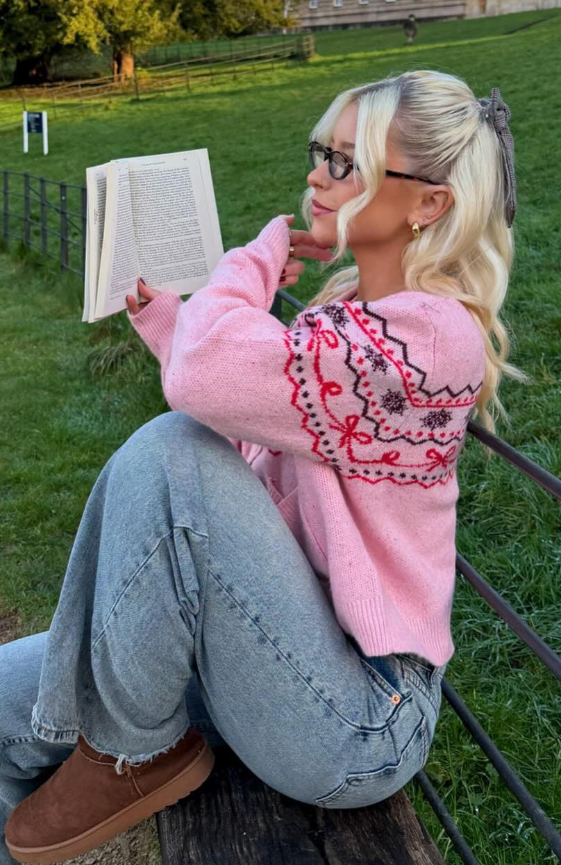 Snowflake Cuddles Knit Cardigan Blossom | White Fox Boutique US
