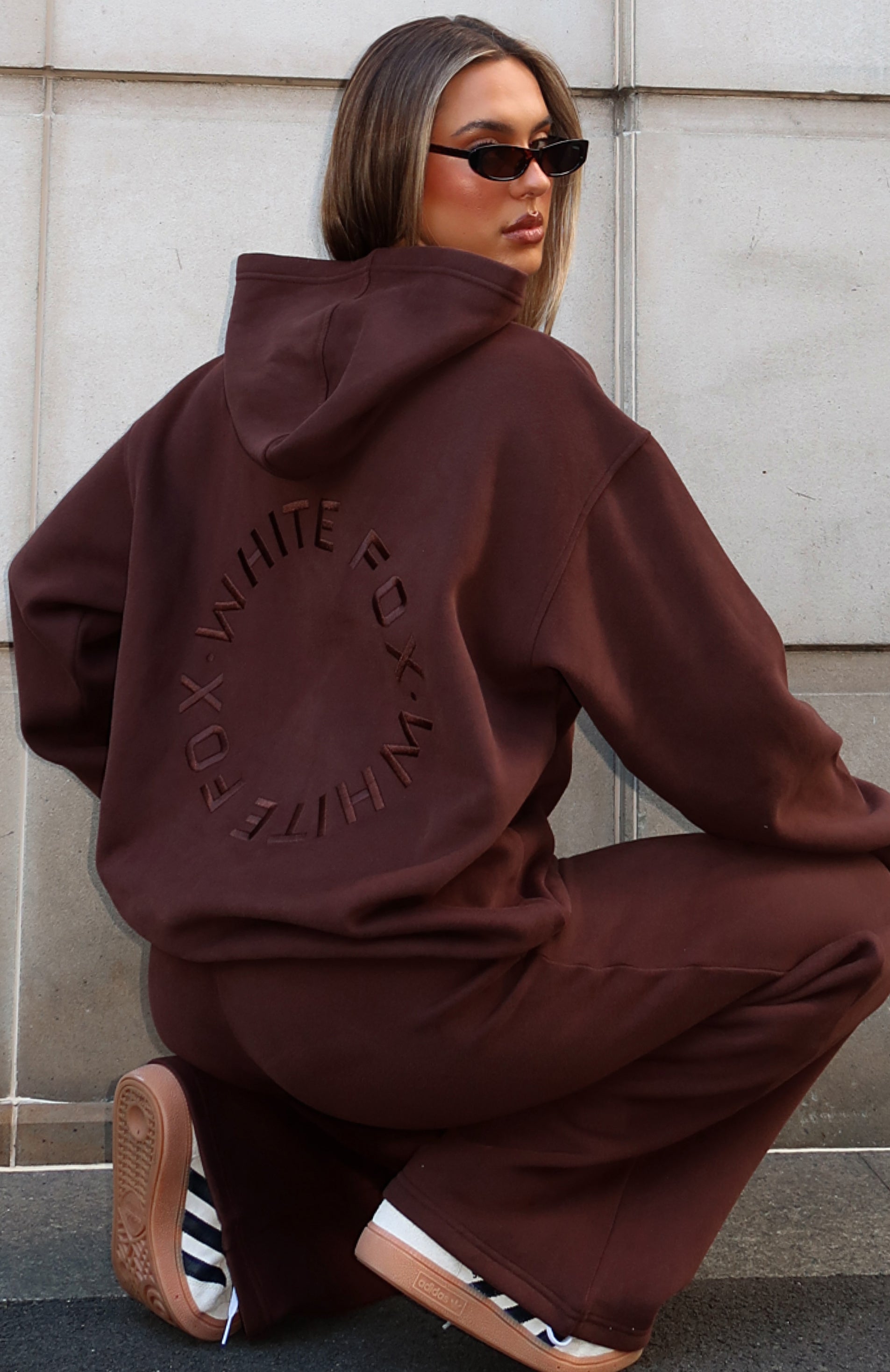Stay Lifted Oversized Hoodie Bitter Chocolate | White Fox Boutique US