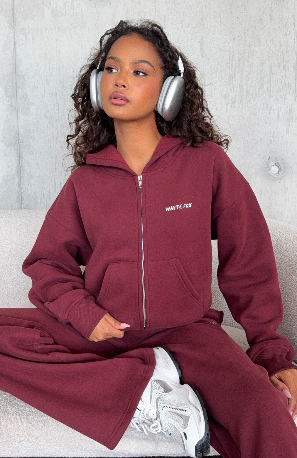 Test Drive Boxy Zip Front Hoodie Dark Cherry | White Fox Boutique US