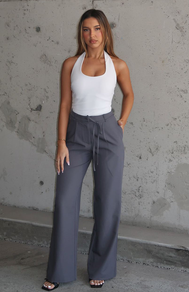 Thanks For Nothing Pants Slate Grey | White Fox Boutique US