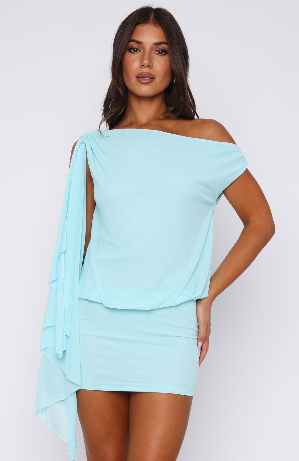 Sicilian Dreams Mini Dress Blue Sicilian Dreams Mini Dress Blue