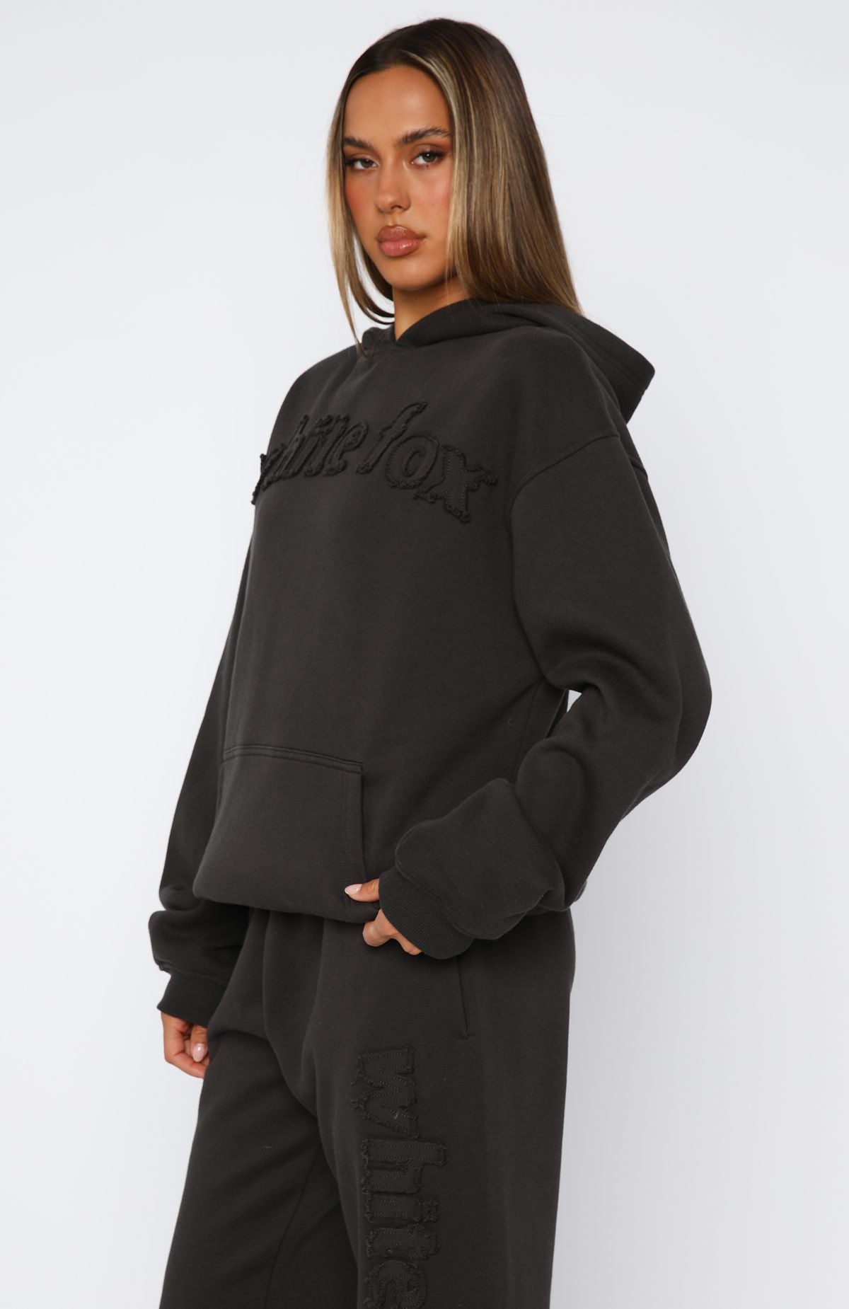 From The Archives Lexi Oversized Hoodie Charcoal | White Fox
