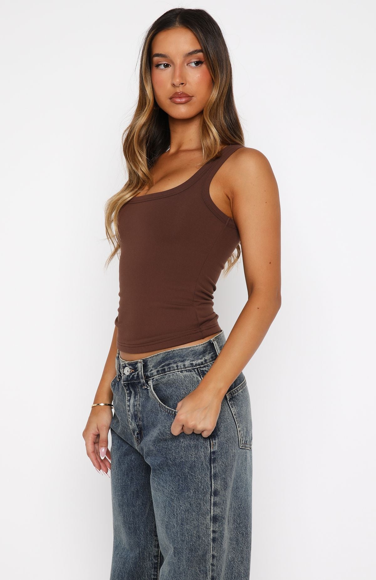 Chill Vibes Tank Top Chocolate | White Fox Boutique US