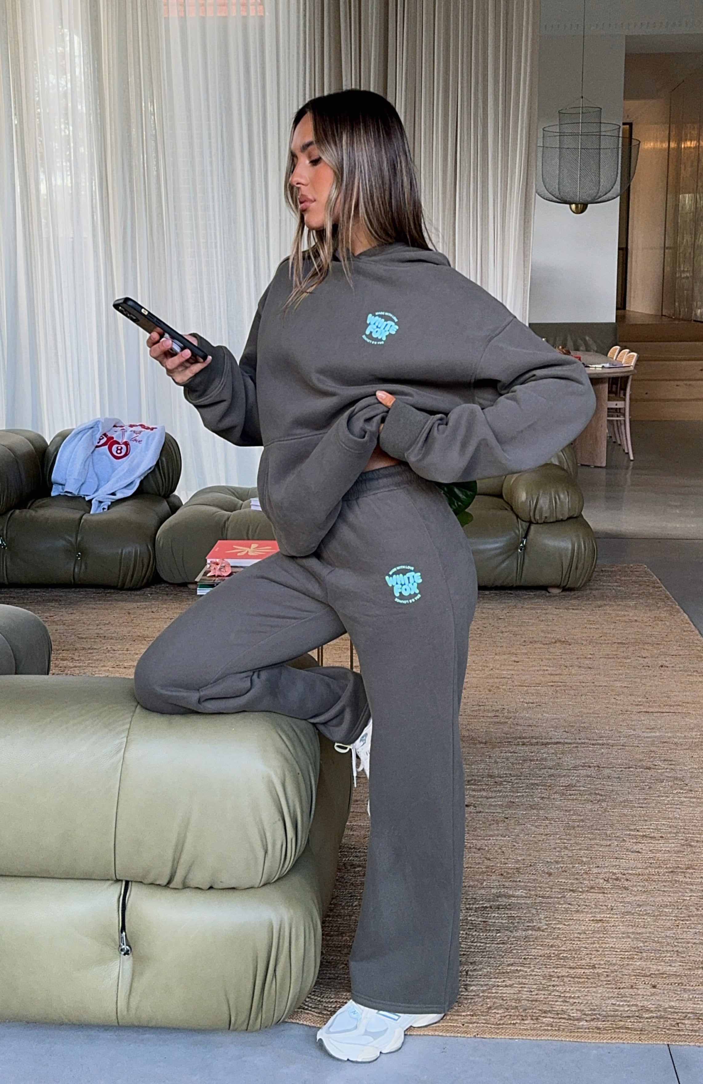 With Love For You Wide Leg Sweatpants Volcanic | White Fox Boutique US