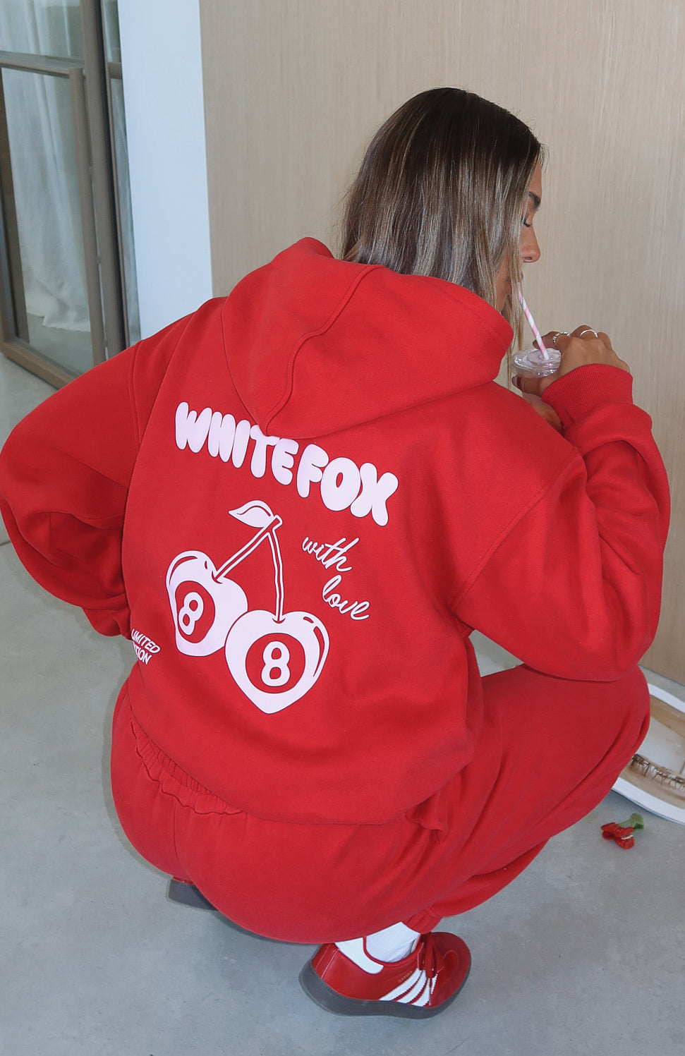 With Love In The Moment Oversized Hoodie Red | White Fox
