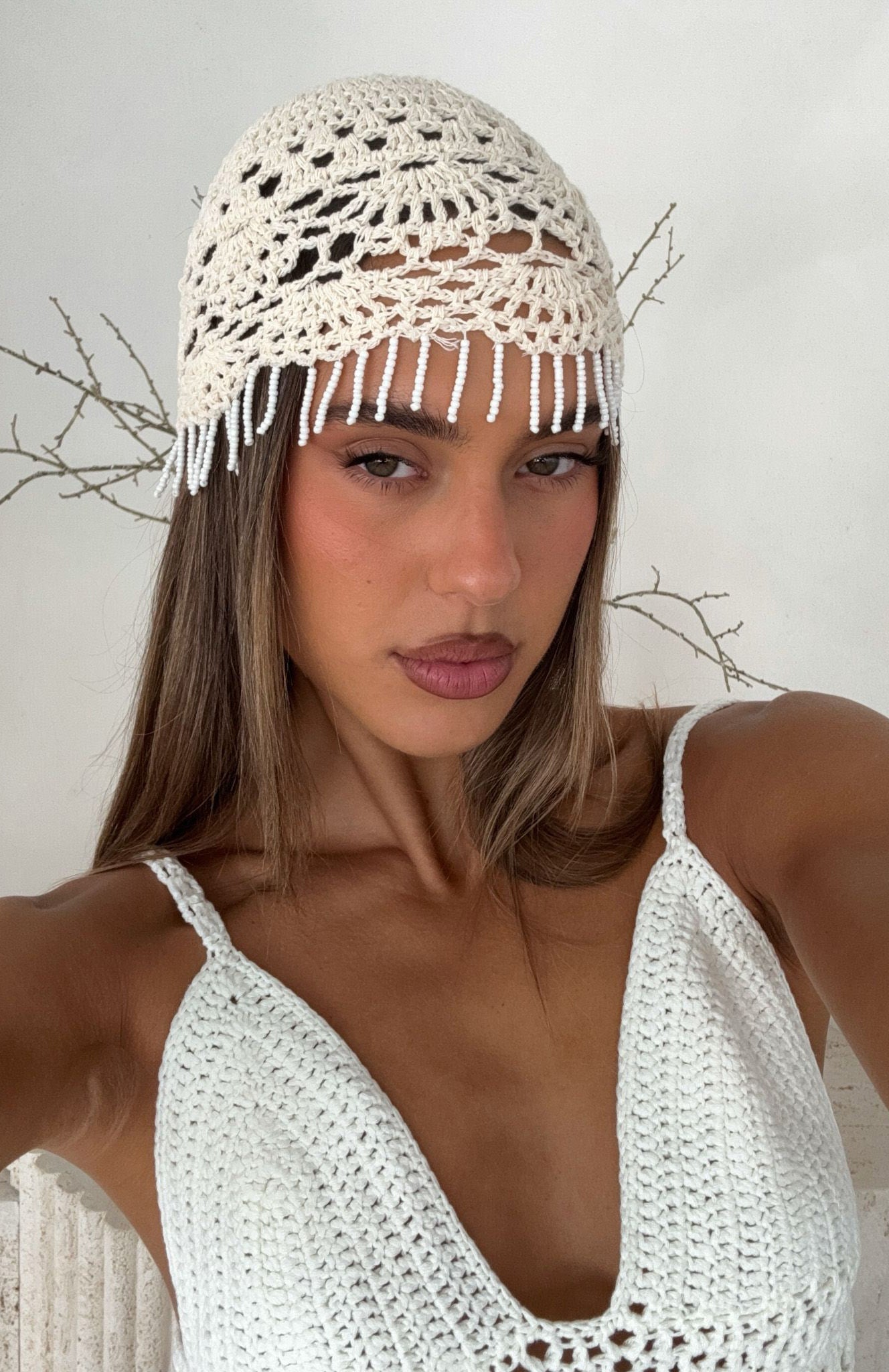 Maja Crochet Hat Cream | White Fox Boutique US