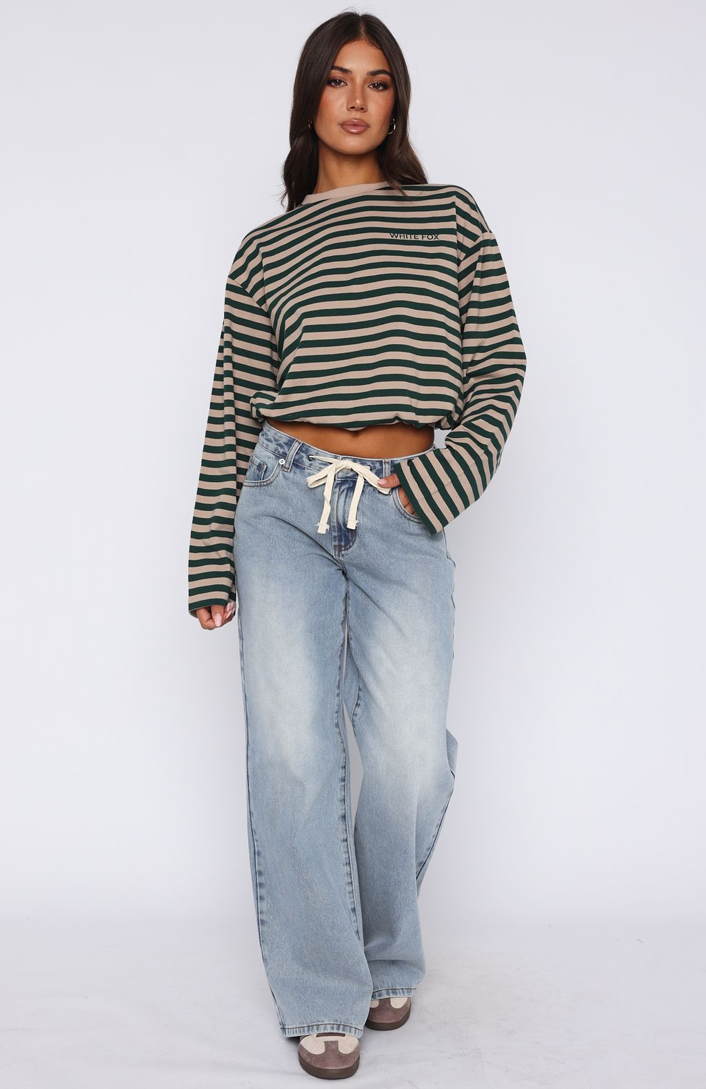 Kendall Mid Rise Wide Leg Jeans Light Blue | White Fox Boutique US