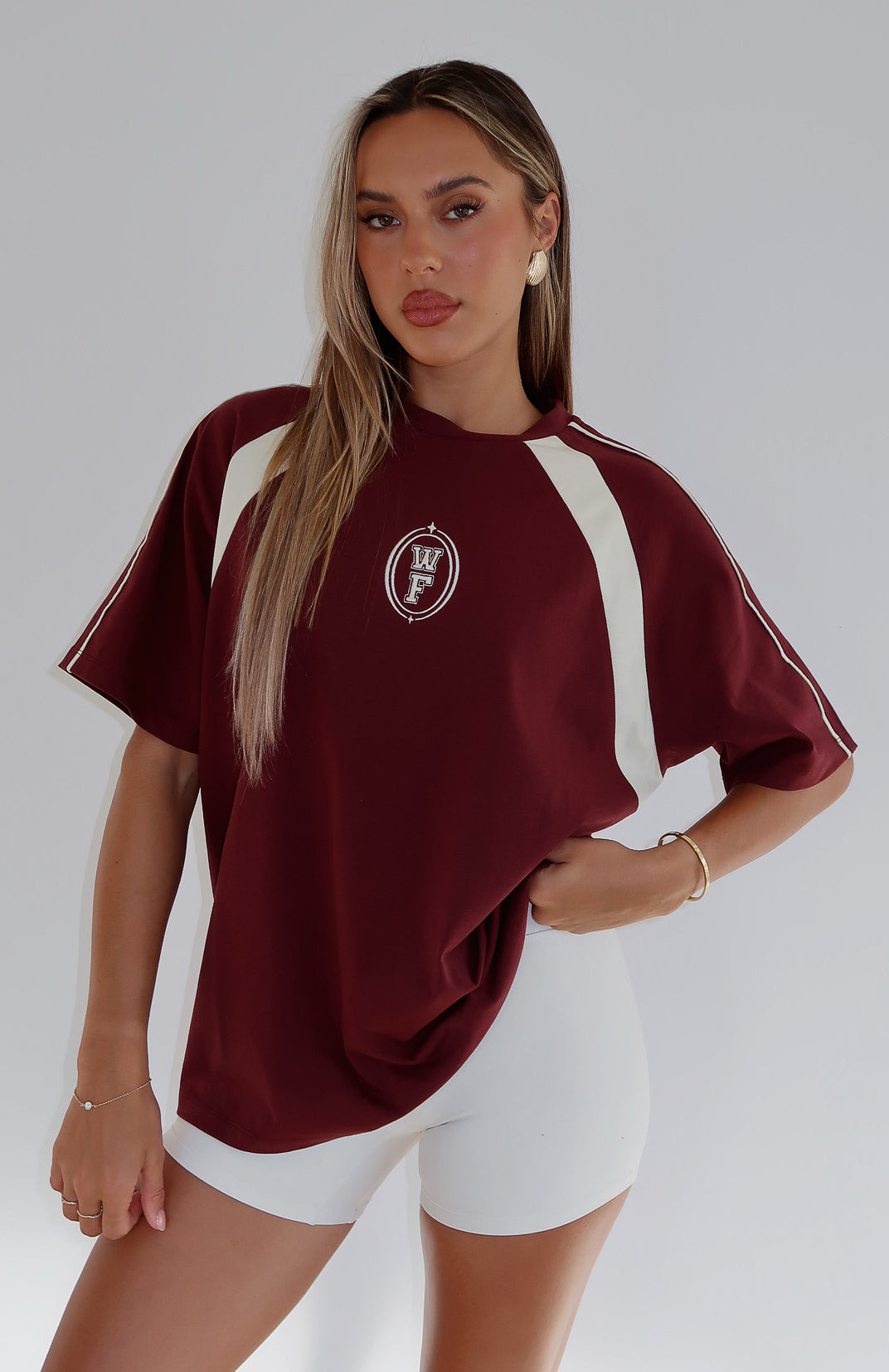You're Out Of Luck Oversized Tee Maroon | White Fox Boutique US